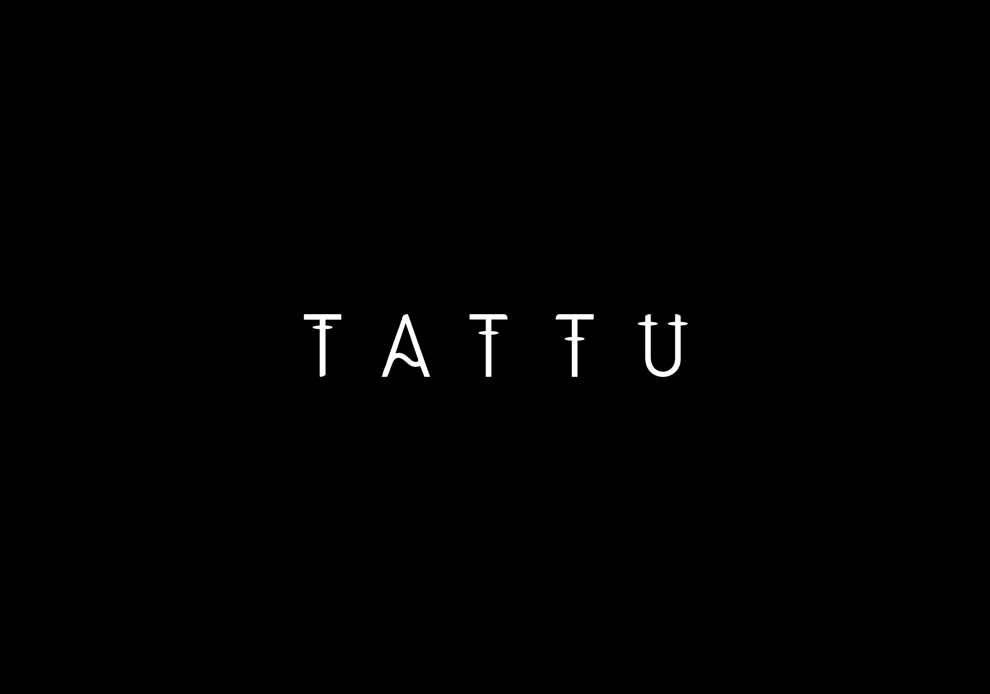 Black background with the word 'TATTVU' in white stylized font centered.