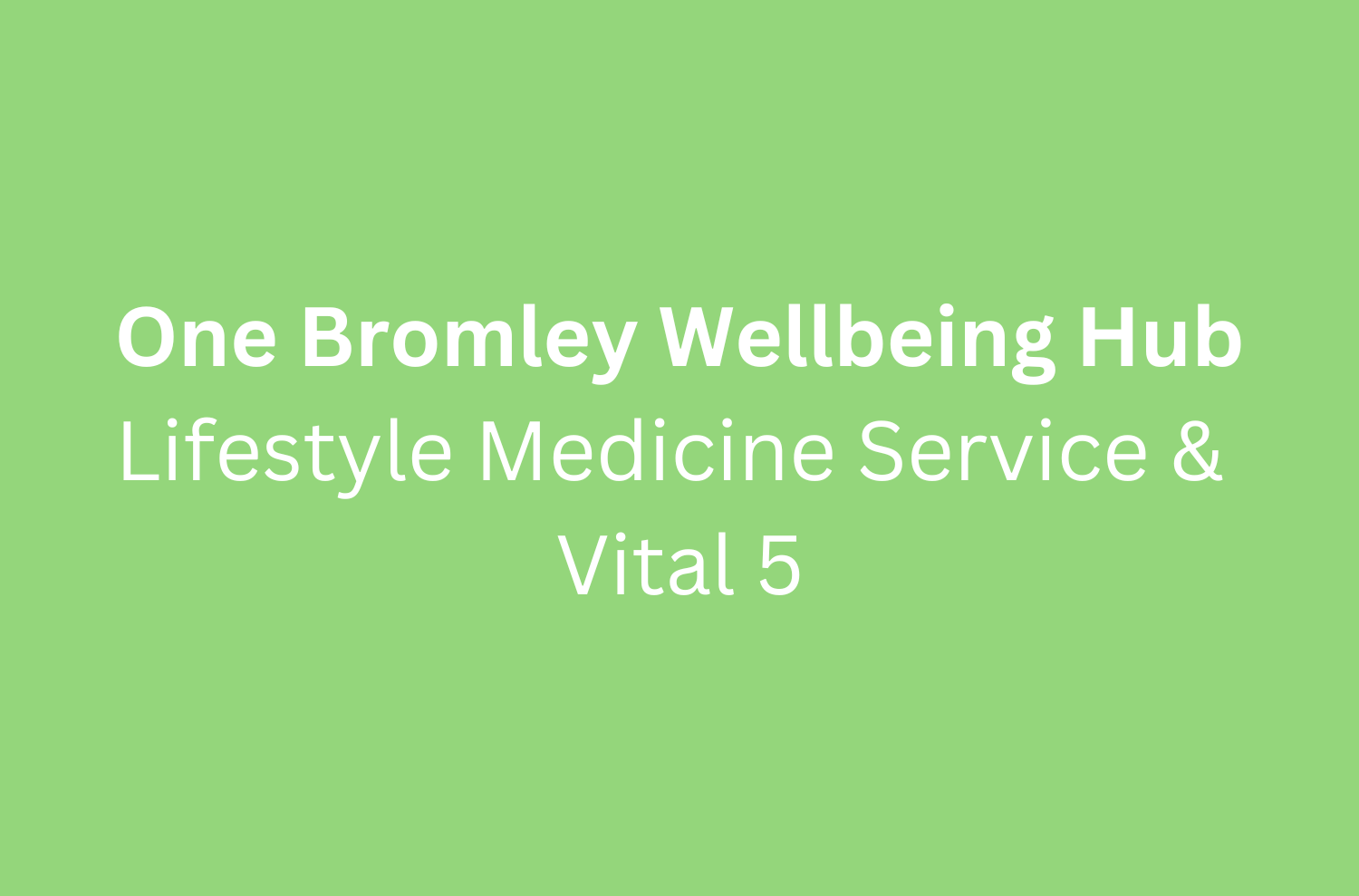 Community hub connecting Vital 5 checks with Lifestyle Medicine support for early intervention.