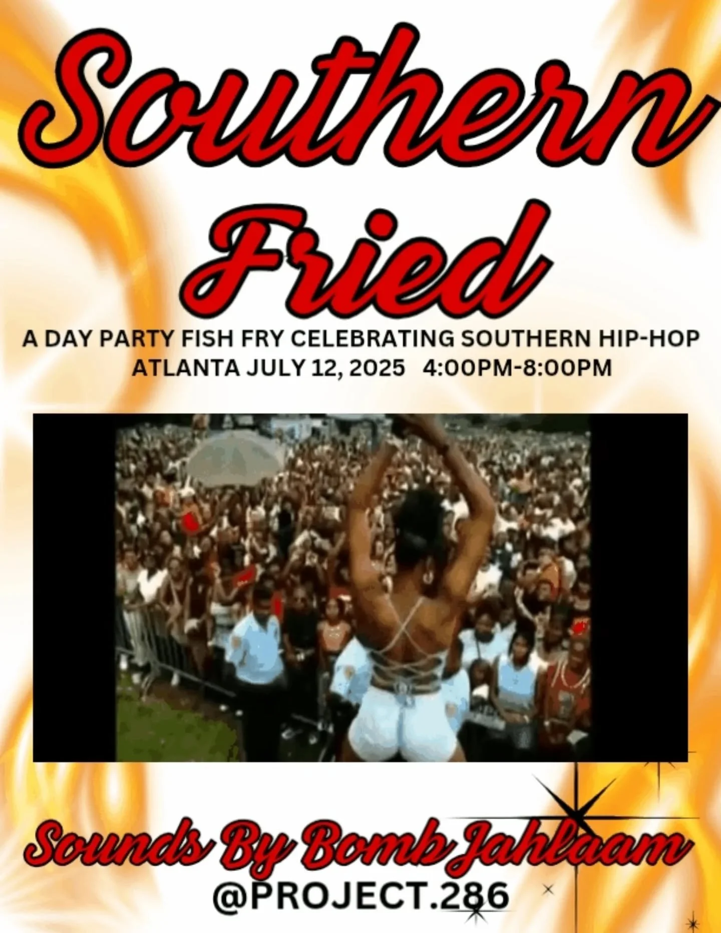 Tomorrow is the day ! Meet us at Southern Fried! Still a few tickets left. Sounds by @bombjahlaam,  @thebarthatpours @itspronouncedkayla at the bar, and @iofjz capturing it all. Southern hip hop, fresh food, unlimited cocktails (drink responsibly). L