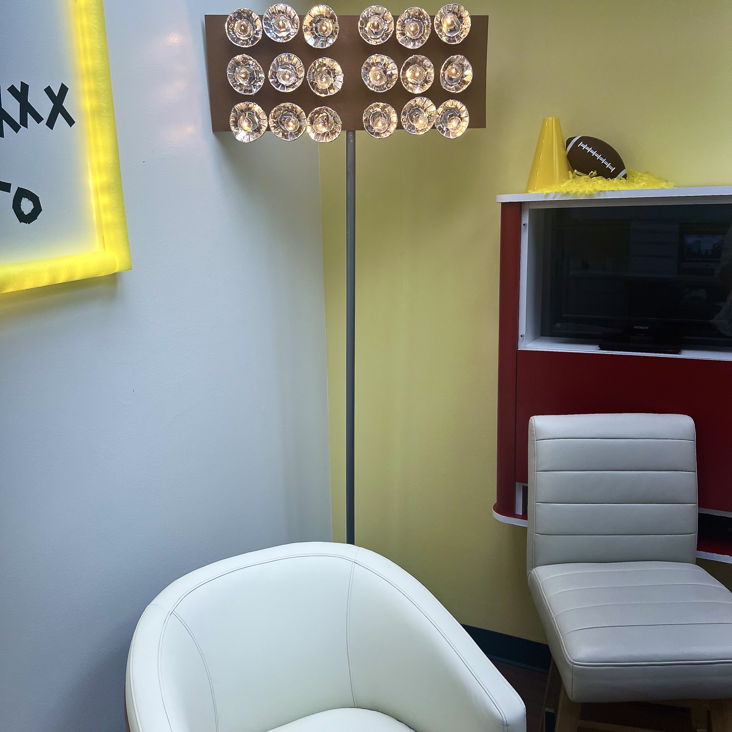 DIY Stadium Light made with cupcake holders, PVC pipe, and spray paint | Sapient Spaces Franklin TN