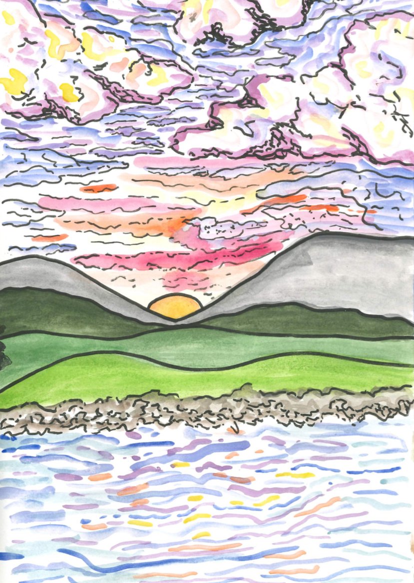 Sun Sets Between The Hills Print