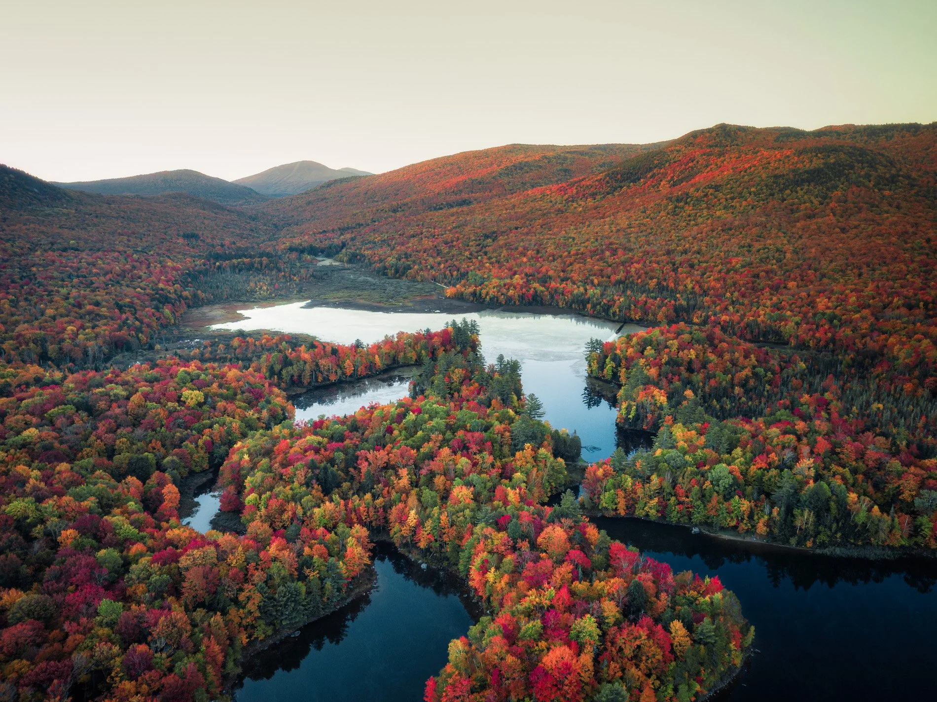 Vermont Autumn birds eye view