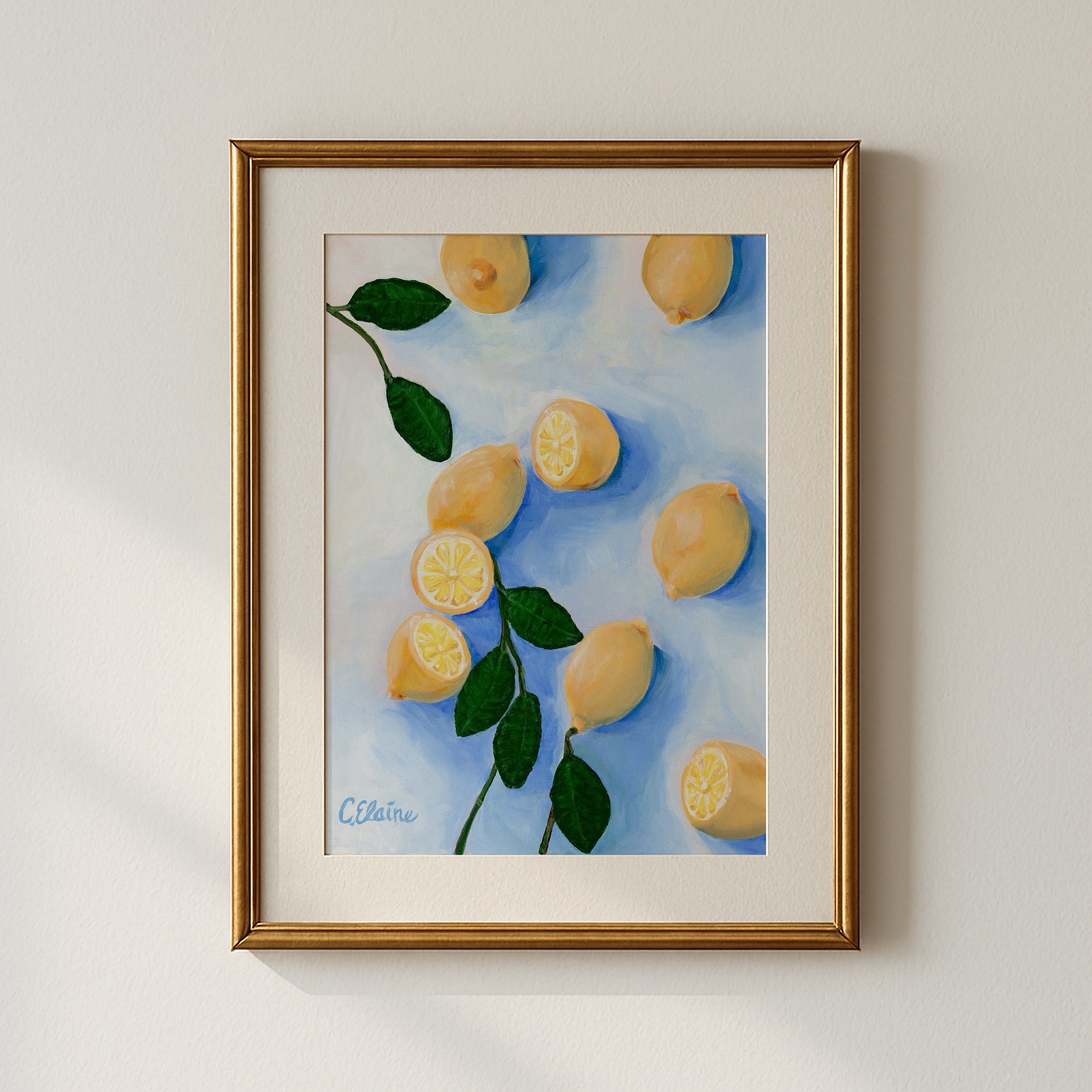Summer lemons framed art print of the Dolce Vita art collection