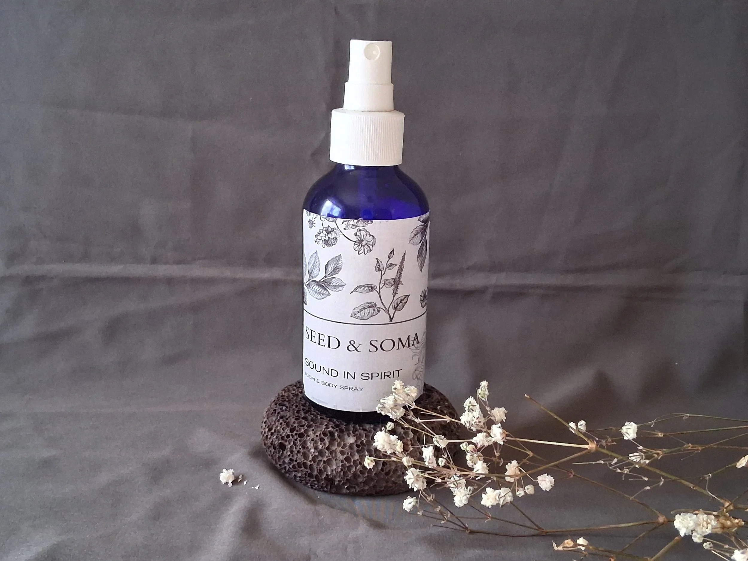 Sound in Spirit - 8oz glass amber spray bottle
