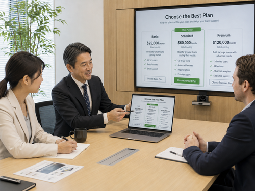 A software sales presentation with two package options.
