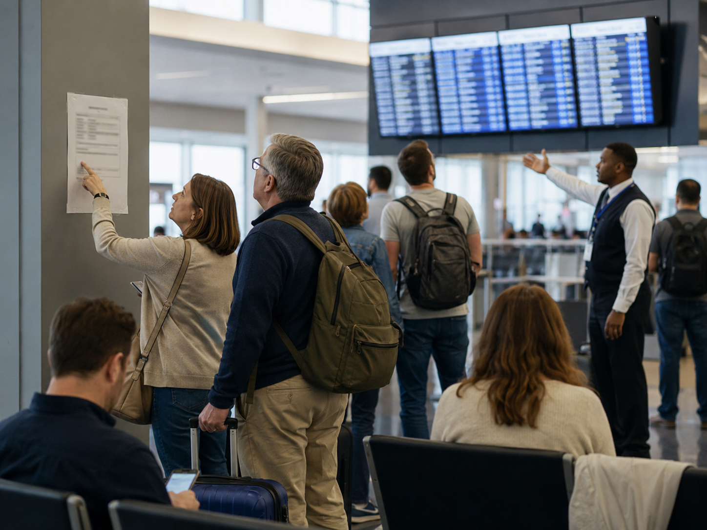 The Airport Gate Change reading card image