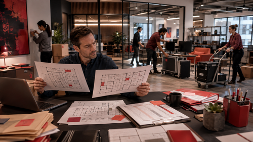 A coordinator investigating office-relocation errors.