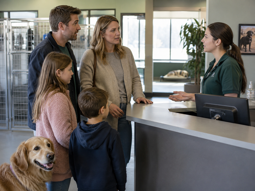 The Dog Shelter Appointment reading card image