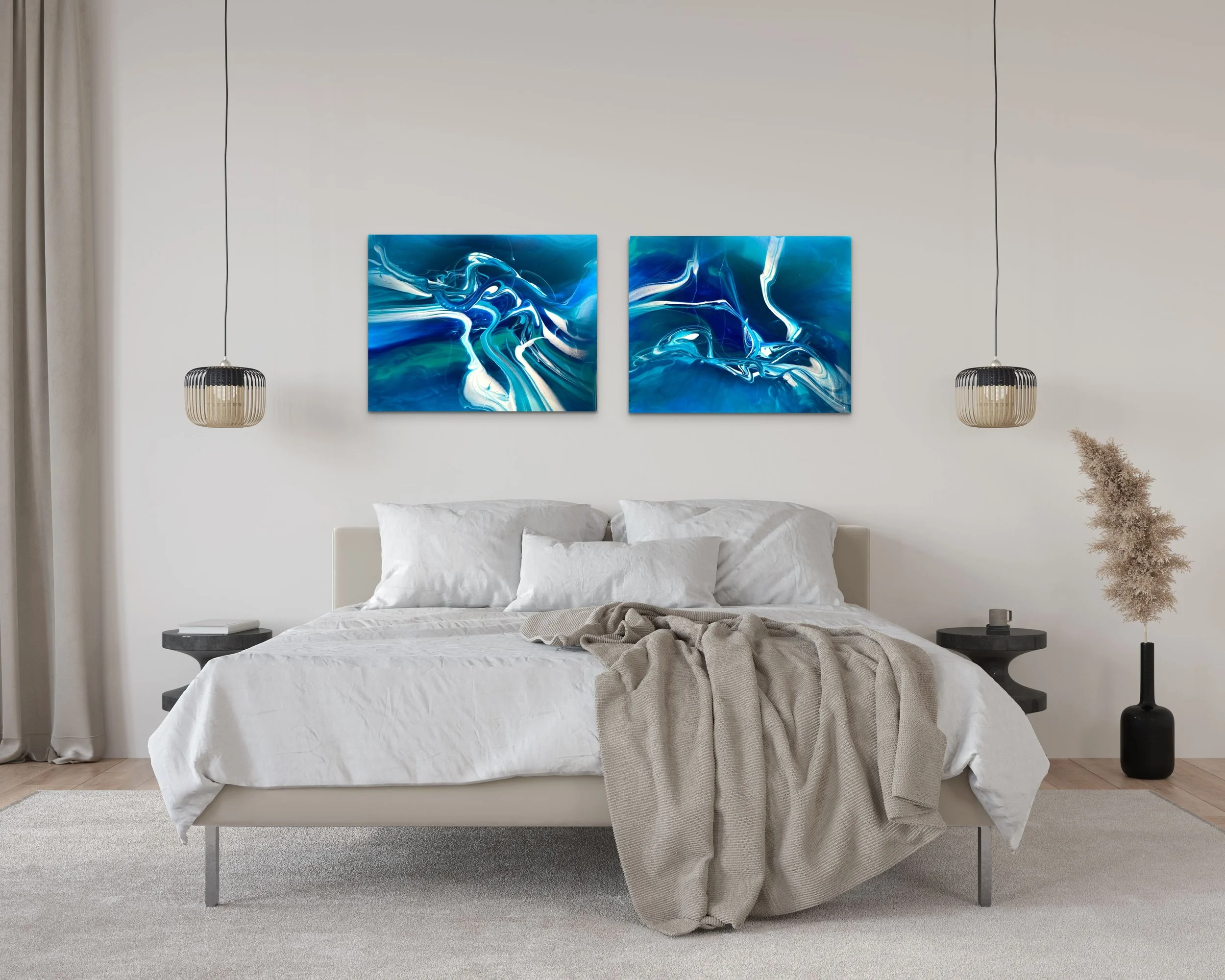 Quantum Leap 2 pieces | Resin on Canvas | 60 cm x 75 cm | $3,100