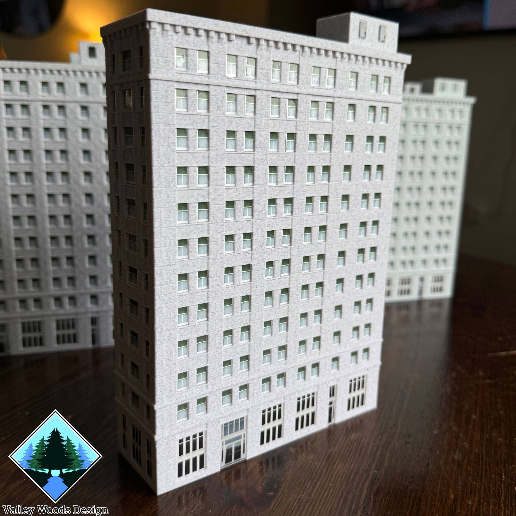 Breese Tower miniature building replica created by Valley Woods Design