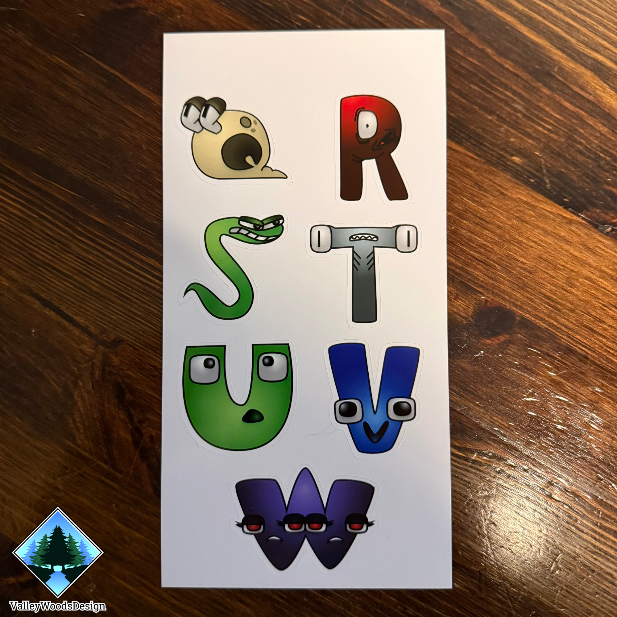 A through Z colorful 3D printed alphabet lore character set