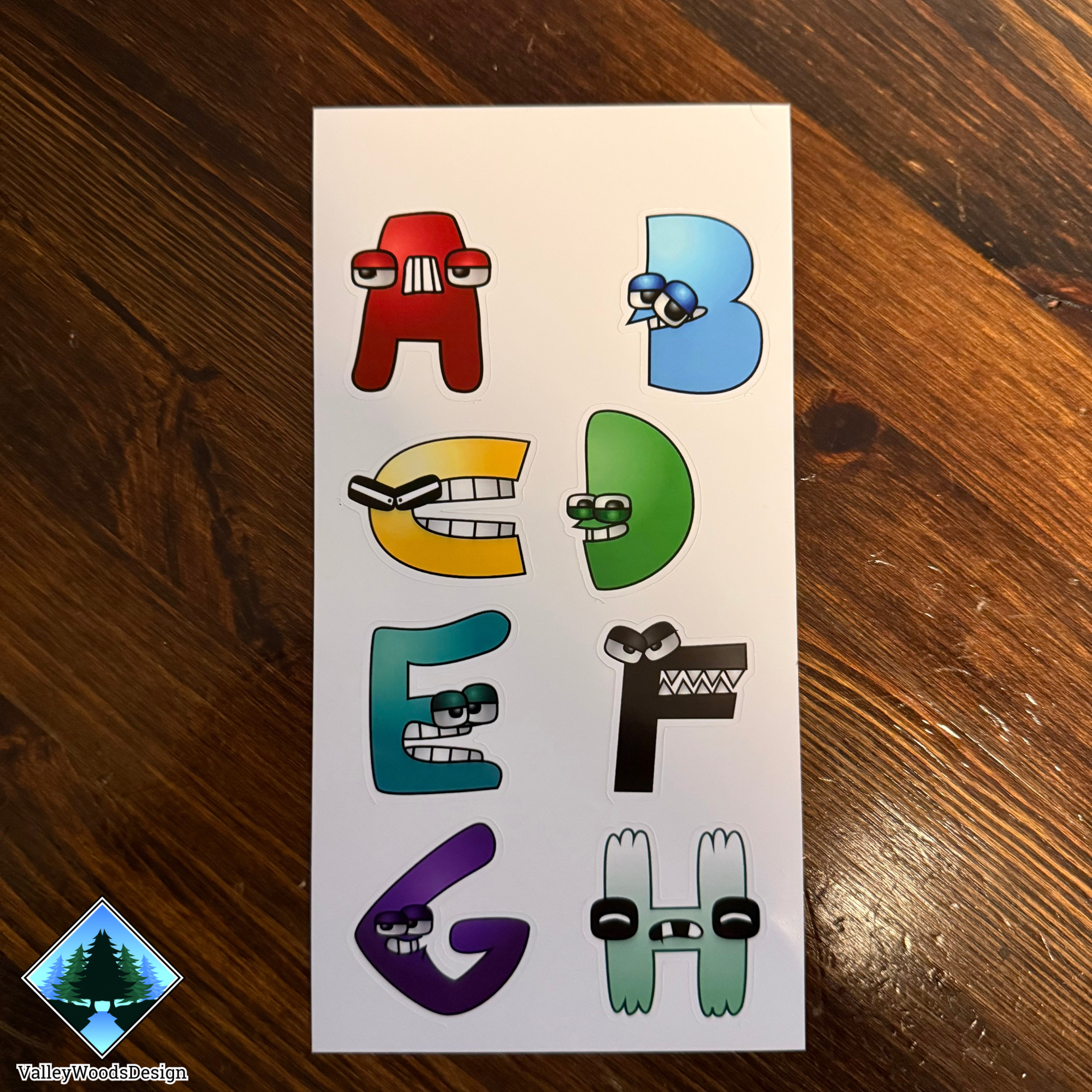 A through Z colorful 3D printed alphabet lore character set