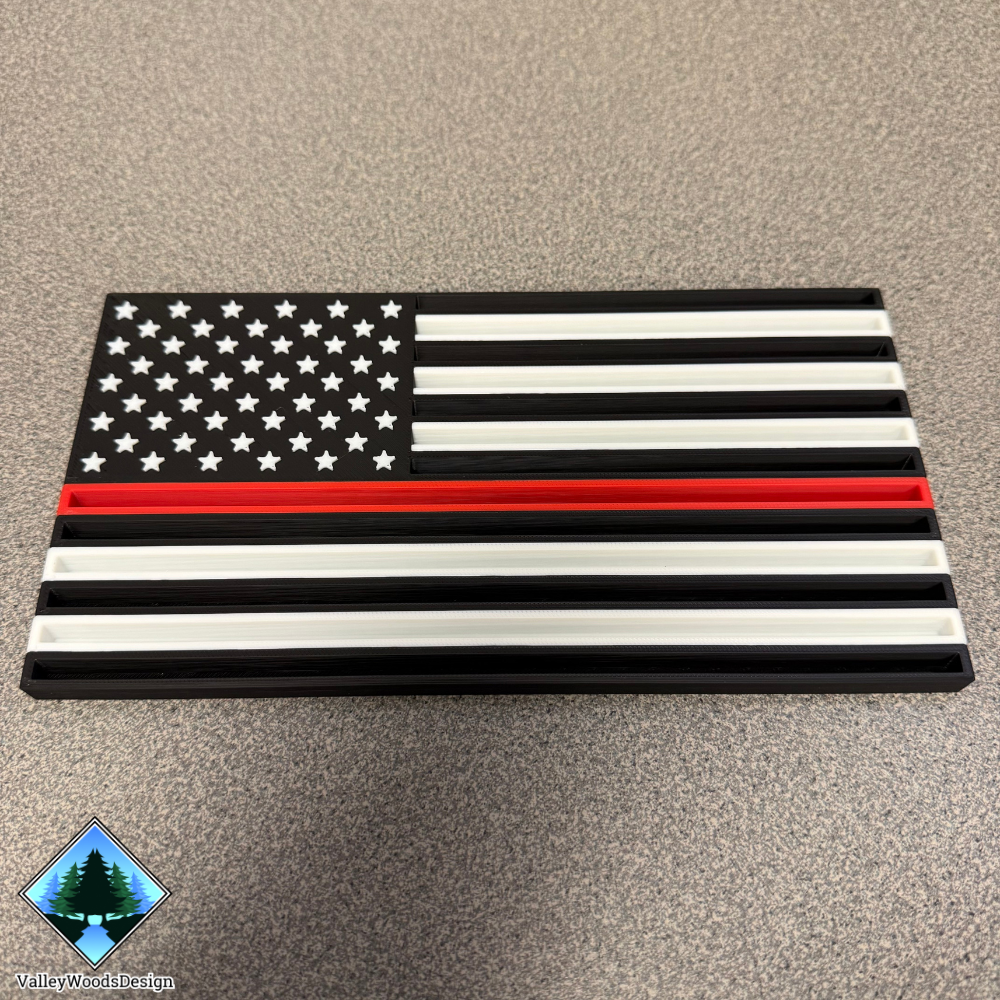 Thin Blue Line Flag Challenge Coin Holder Desk Display