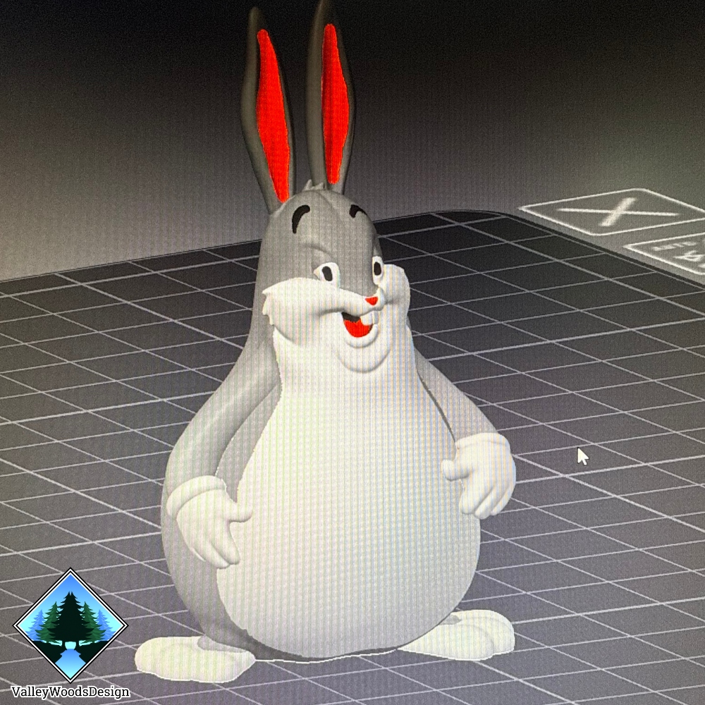 Custom Big Chungus display model created from a digital file