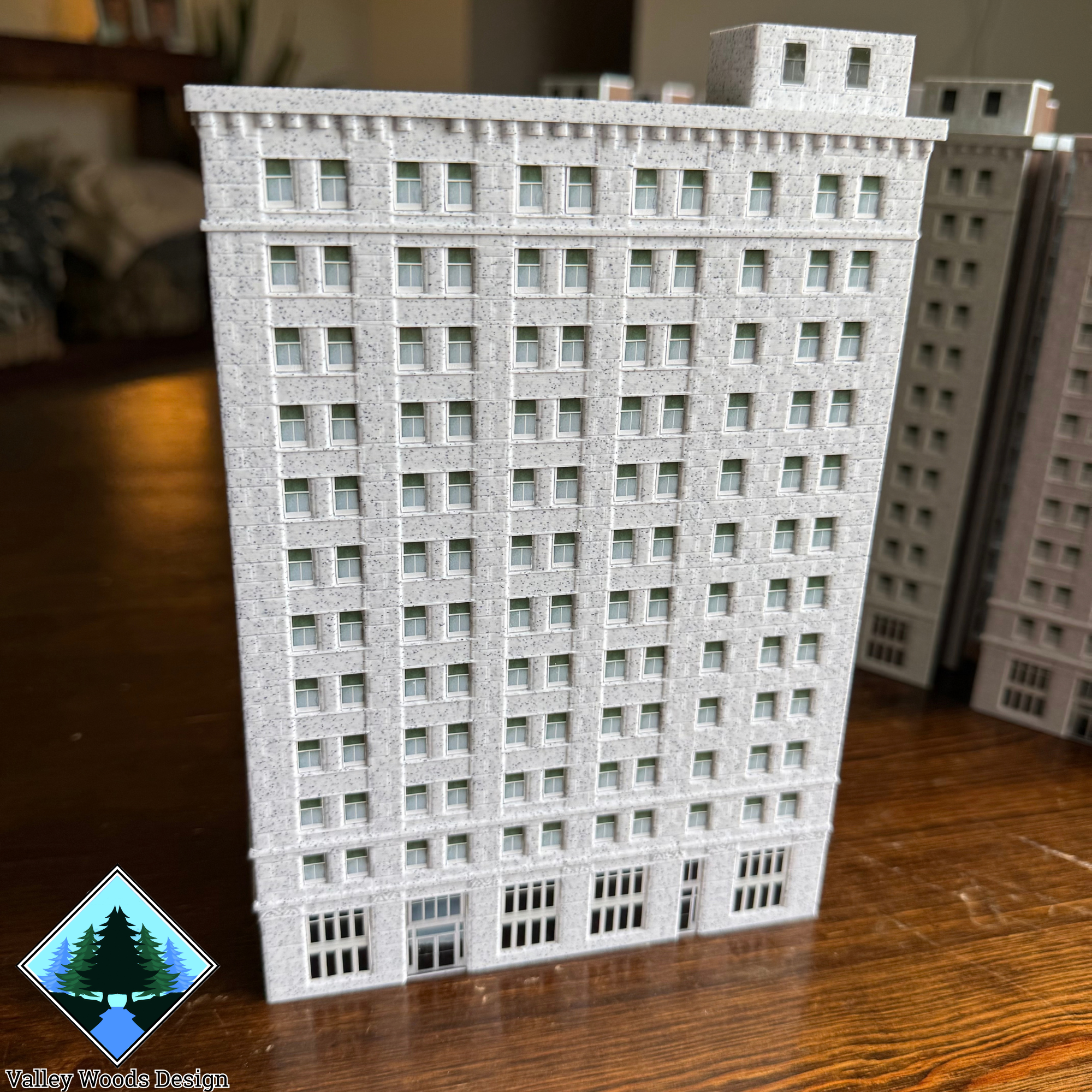 Front view of the completed Breese Tower replica