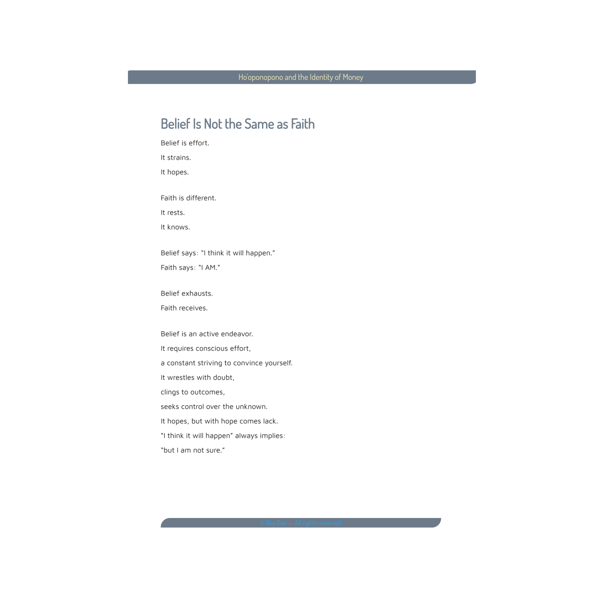Ho'oponopono and the identity of Money Chapter Belief.png