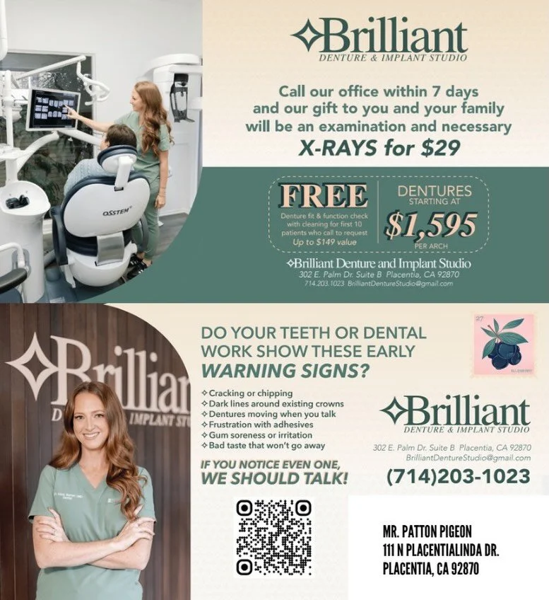 Orange County mailboxes, meet Brilliant.

We&rsquo;re sharing how early dental warning signs&mdash;like cracking, discomfort, or ill-fitting dental work&mdash;can be addressed with a thoughtful, custom approach. 

If any of this sounds familiar, we s
