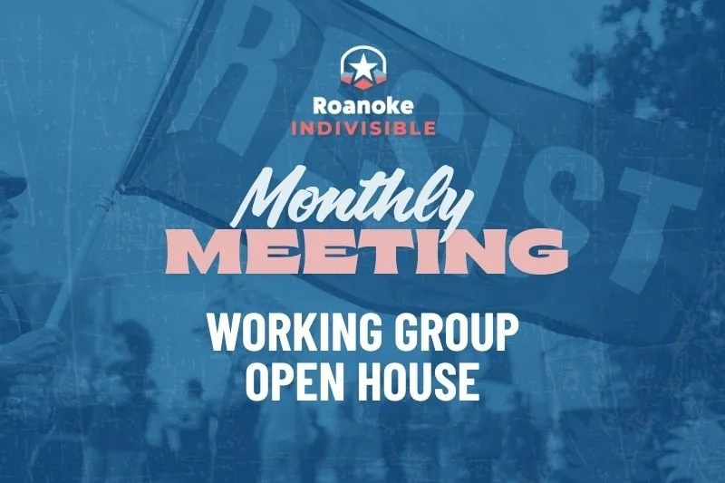 Roanoke Indivisible Monthly Meeting - Working Group Open House
