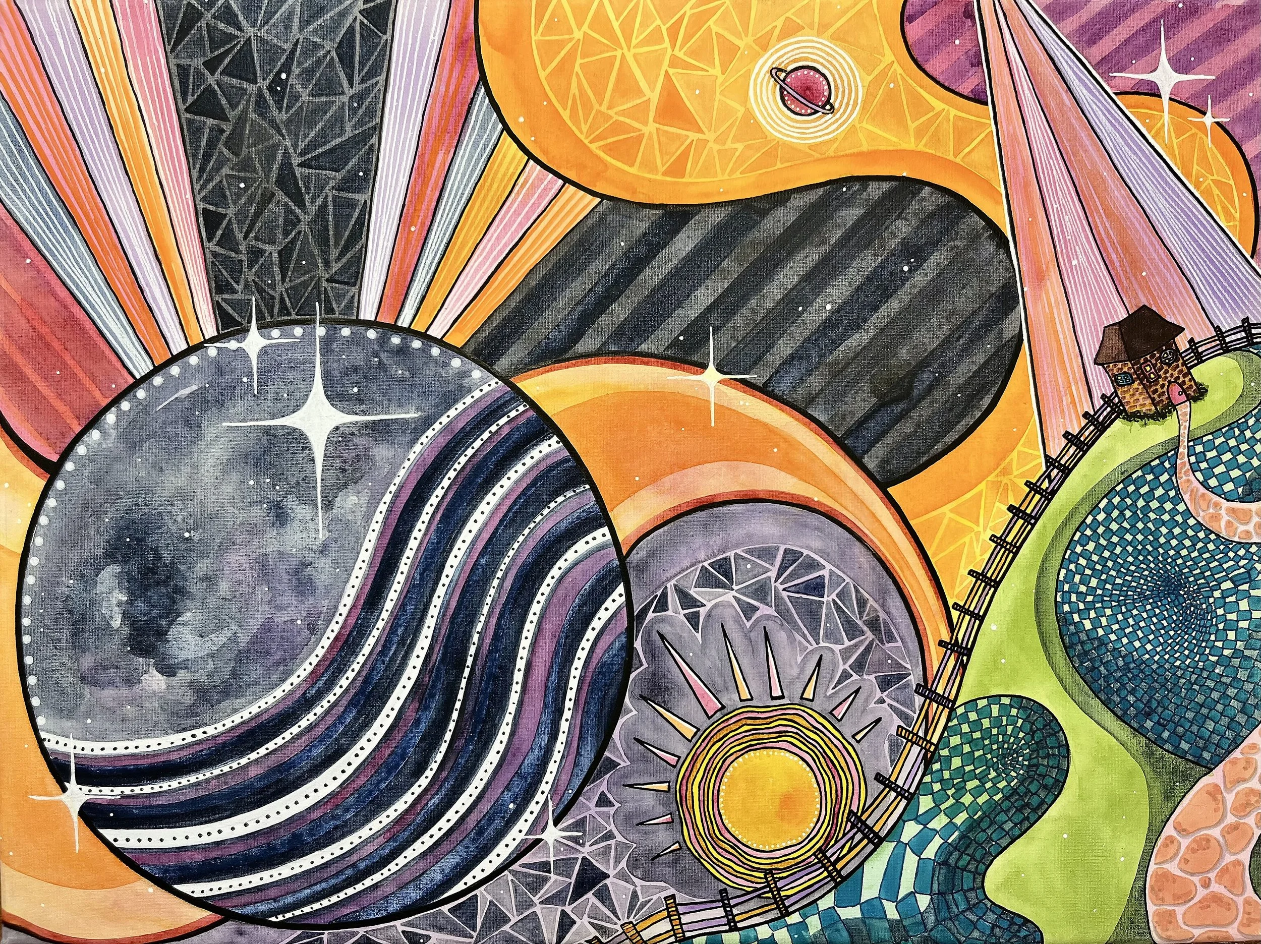 Widening World • watercolor & pen • 12"x16" 2026