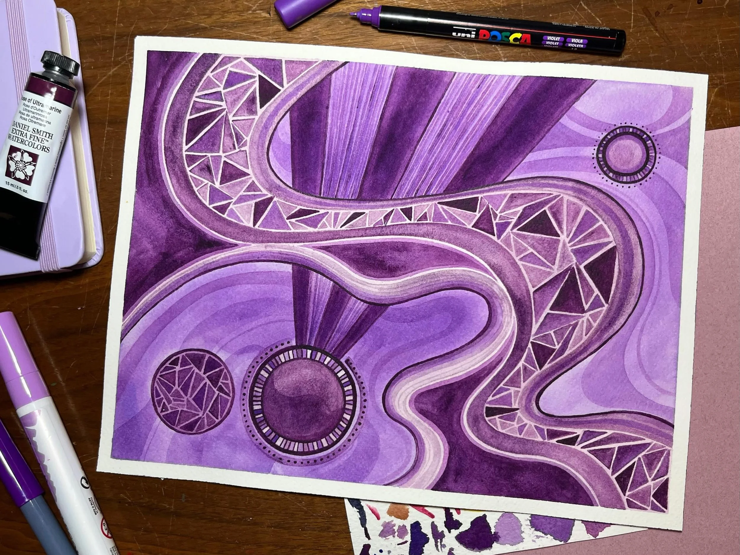 unwind
&bull;&bull;&bull;
This painting was a major challenge and way harder than I anticipated - it&rsquo;s fully monochrome, which meant I couldn&rsquo;t add black outlines or white details like I normally do! Instead I exclusively used Rose of Ult