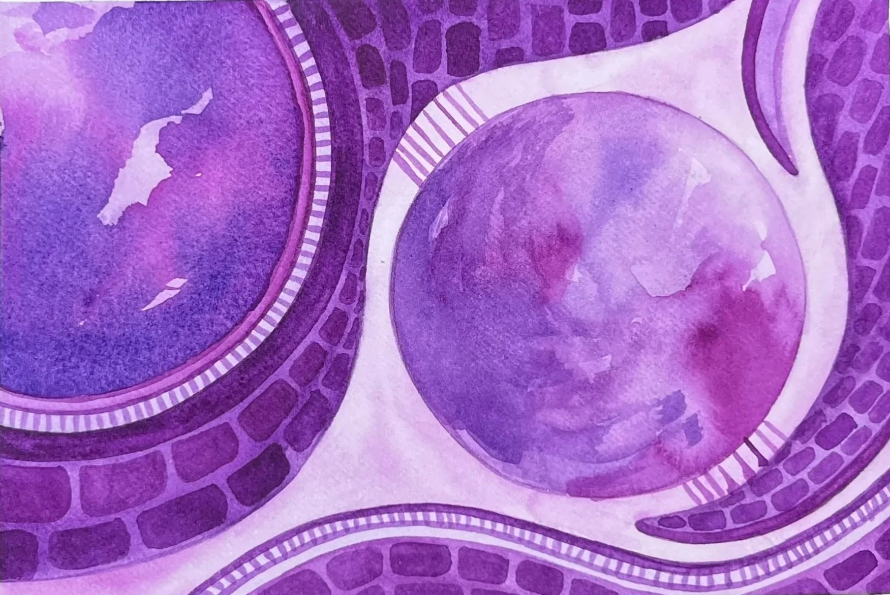 Monochrome Purple Study 2 • watercolor • 5"x7" • 2026 