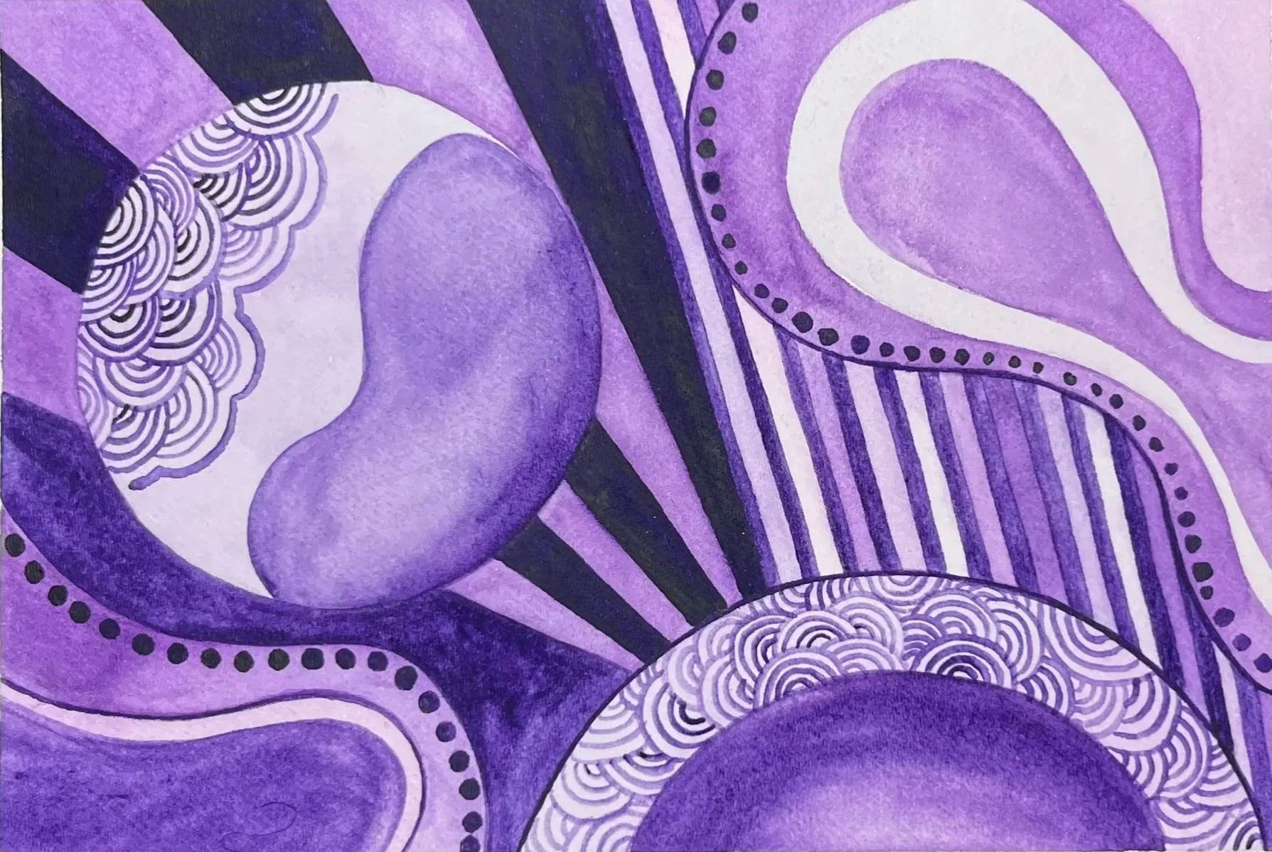 Monochrome Purple Study 1 • watercolor • 5"x7" • 2026 