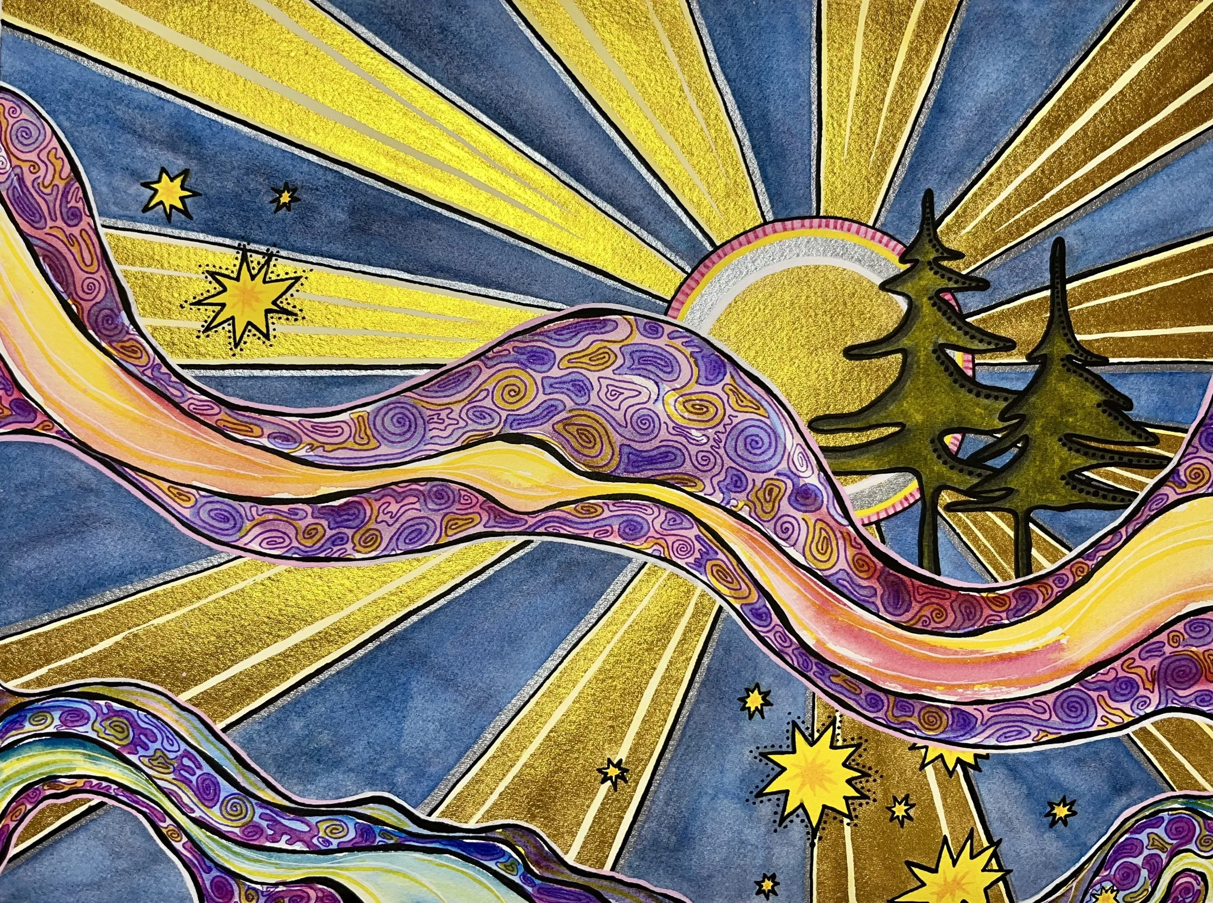 The Light Will Find You • watercolor & pen • 9"x12" • 2026