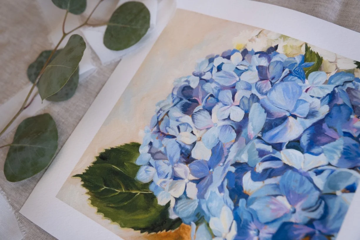 'On A Tranquil Tide Back' Hydrangea Fine Art Print