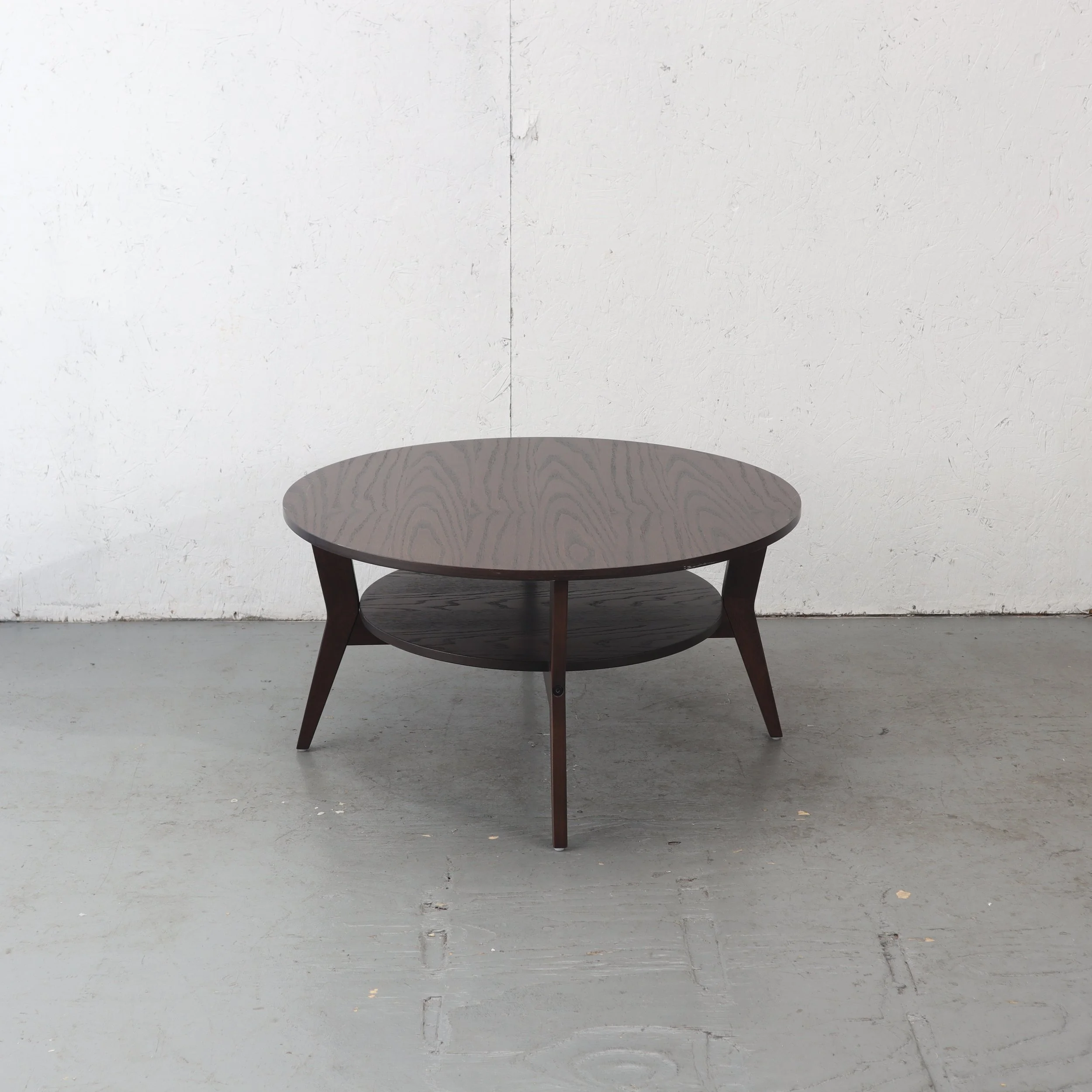 Dark Wood Round Coffee Table