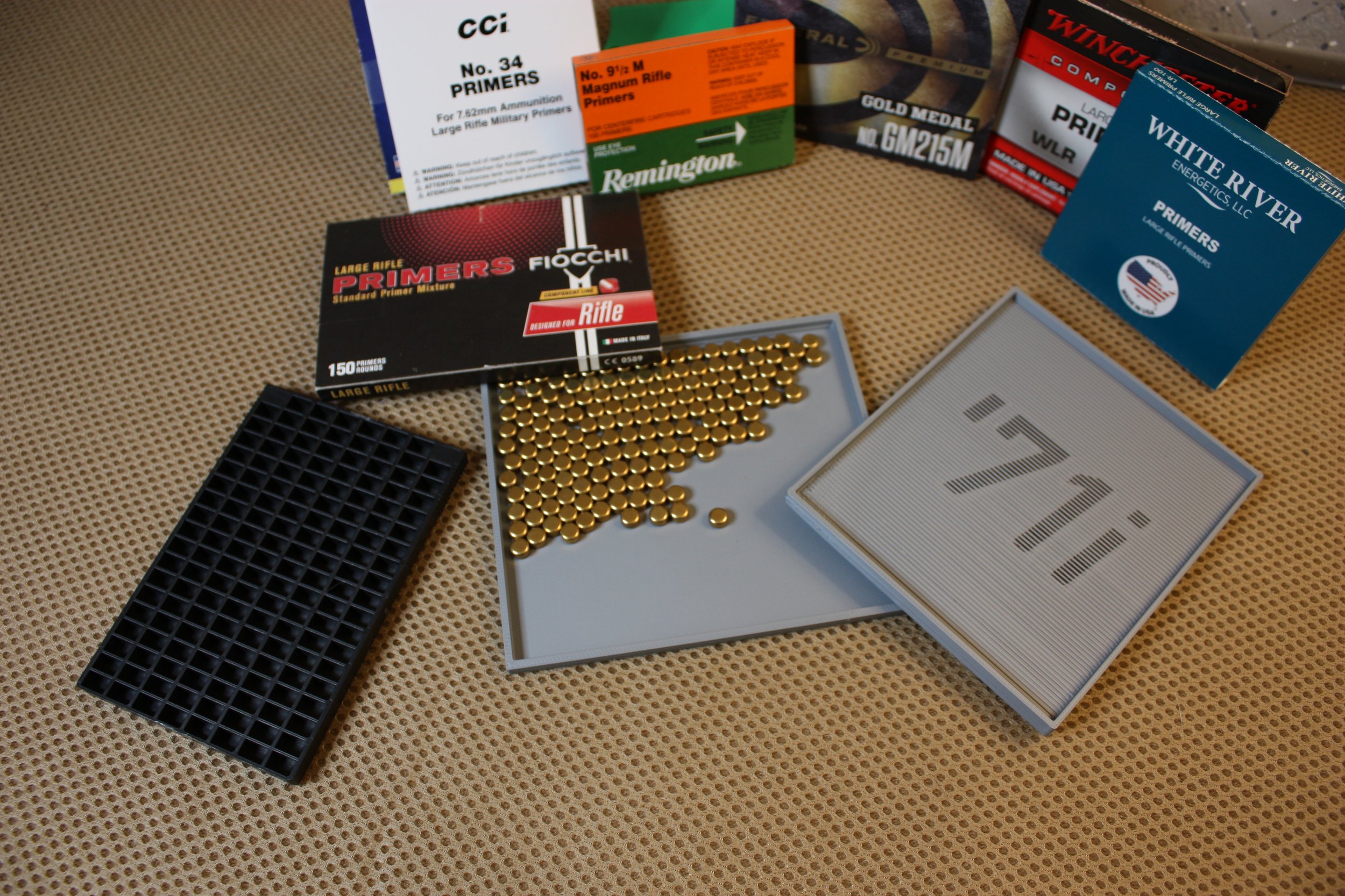 Primer flip tray from 71 Innovation fits all common primer sleeve sizes