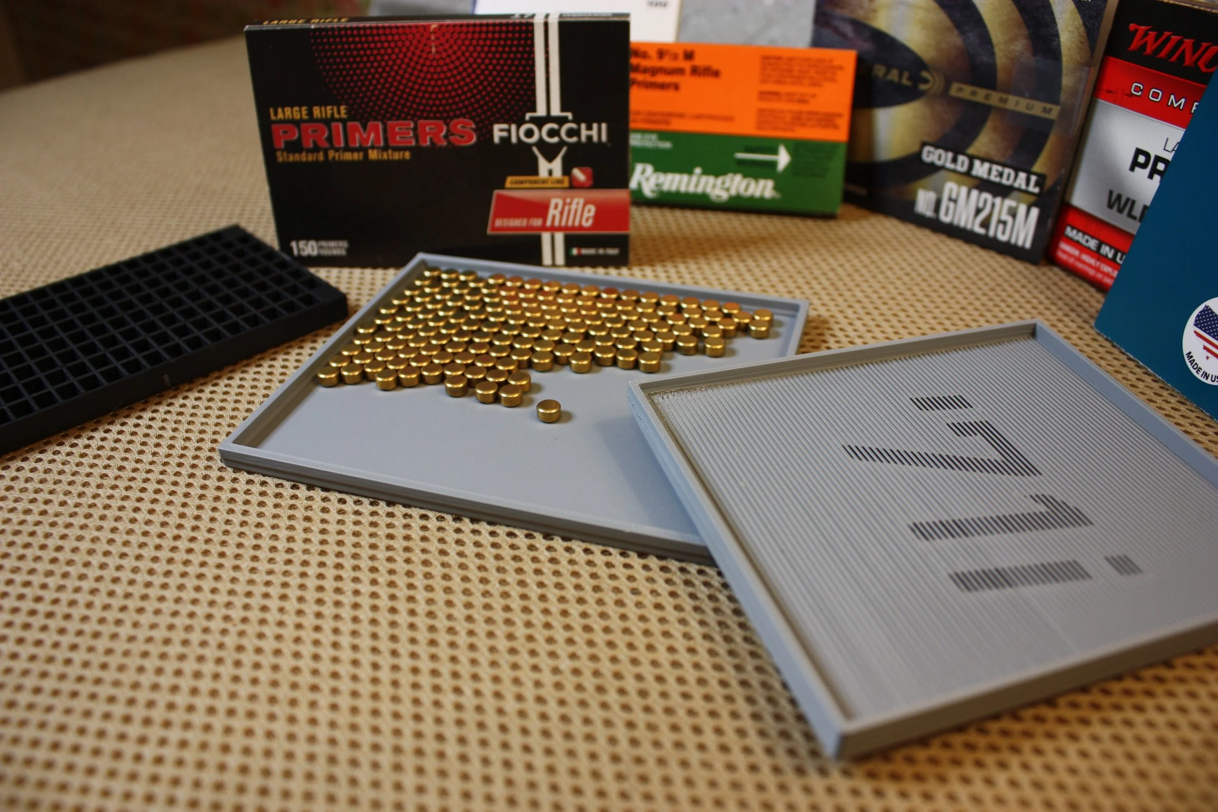 Primer flip tray from 71 Innovation fits all common primer sleeve sizes