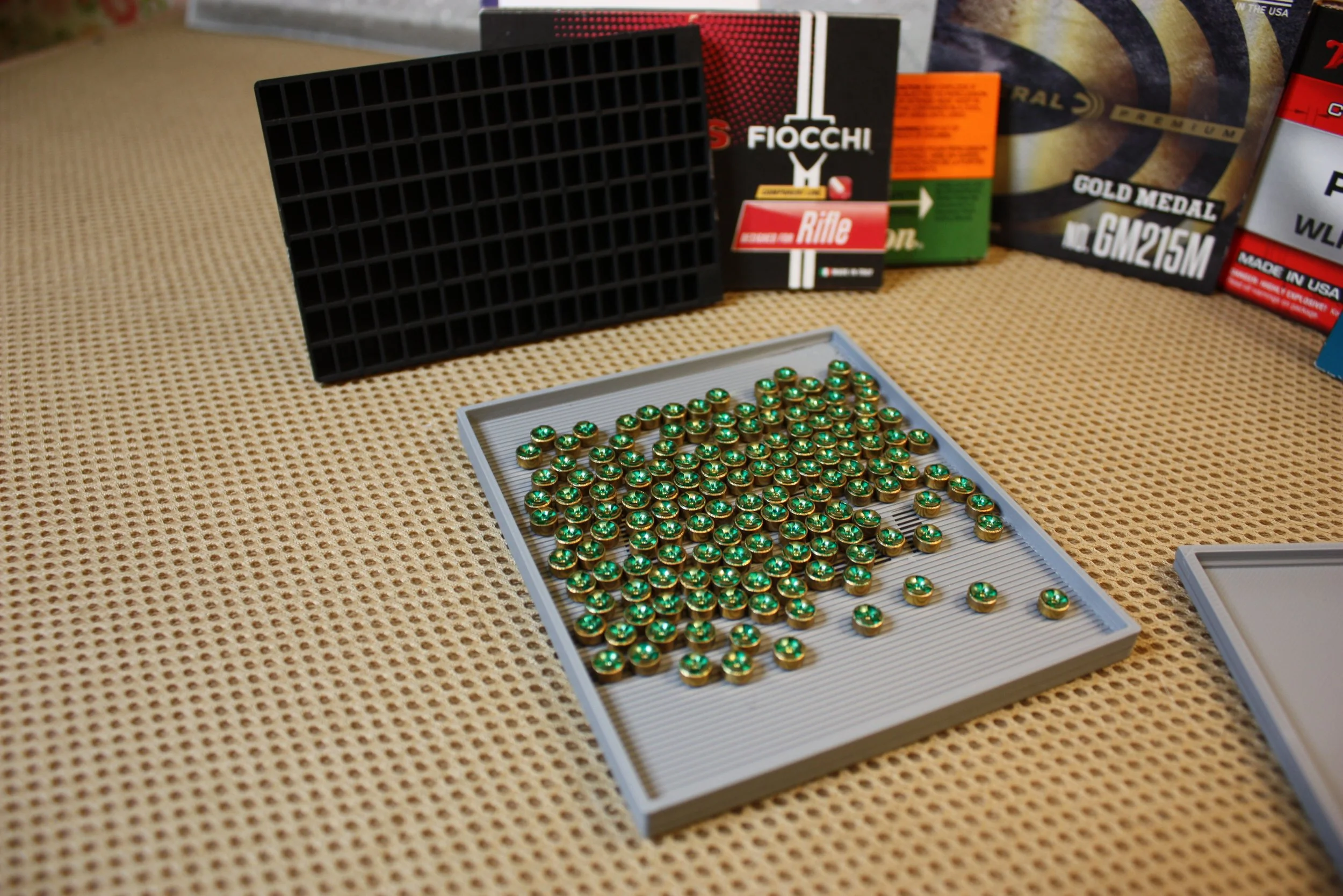 Primer flip tray from 71 Innovation fits all common primer sleeve sizes