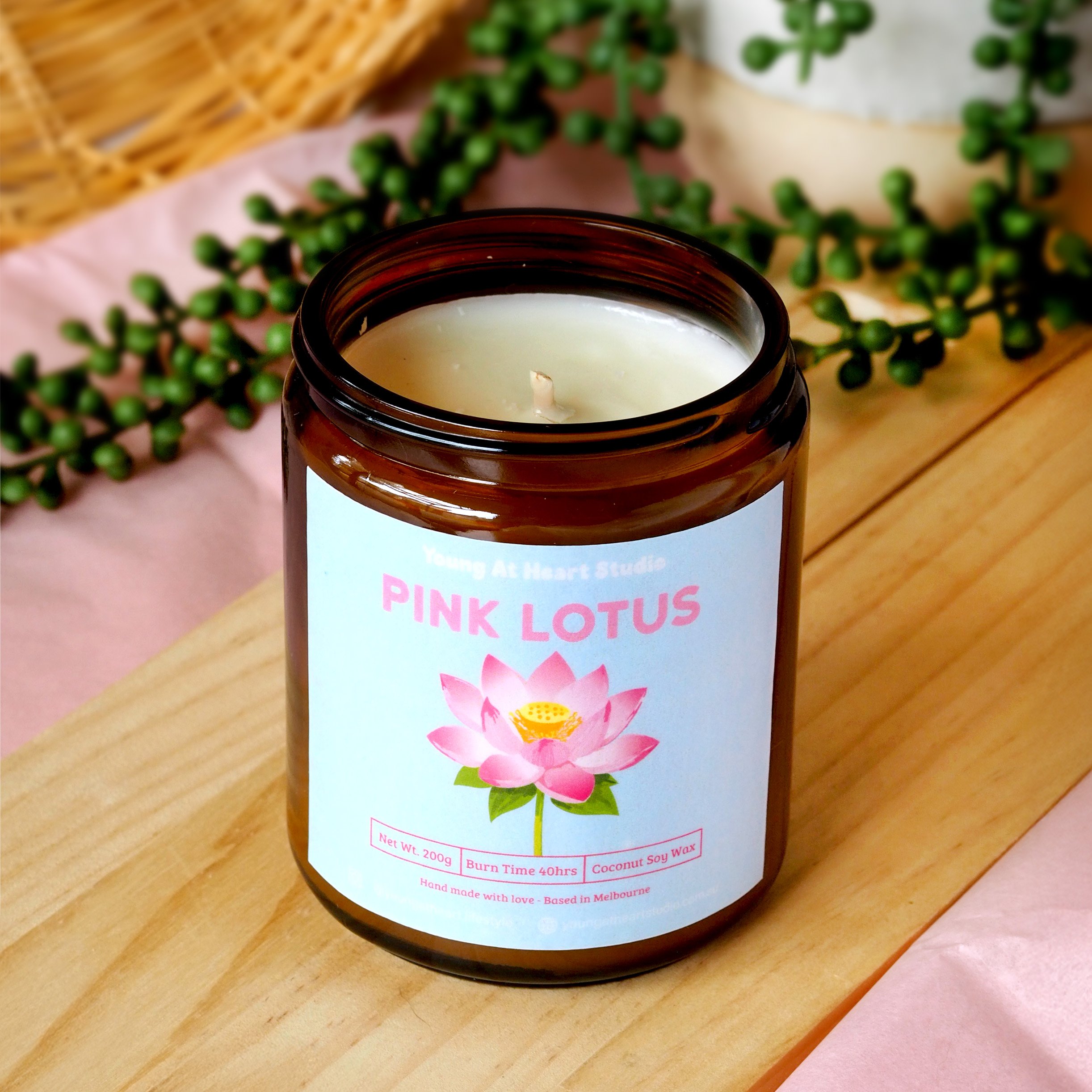 Pink Lotus Candle