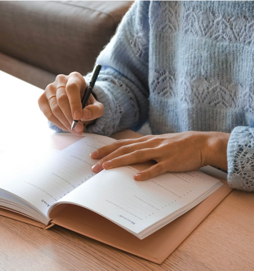 Woman making an intentional plan to live with purpose