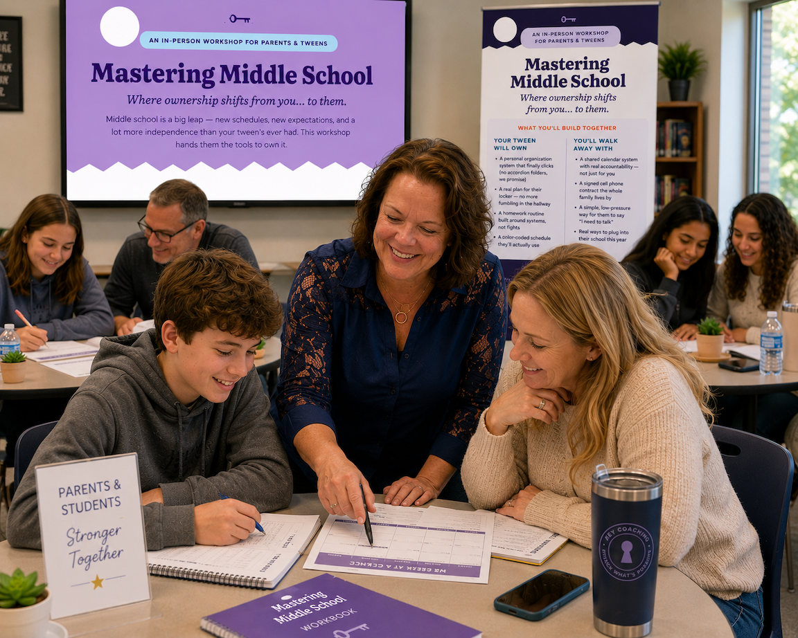 Colleen Yanez, executive functioning coach, giving her workshop Mastering Middle School