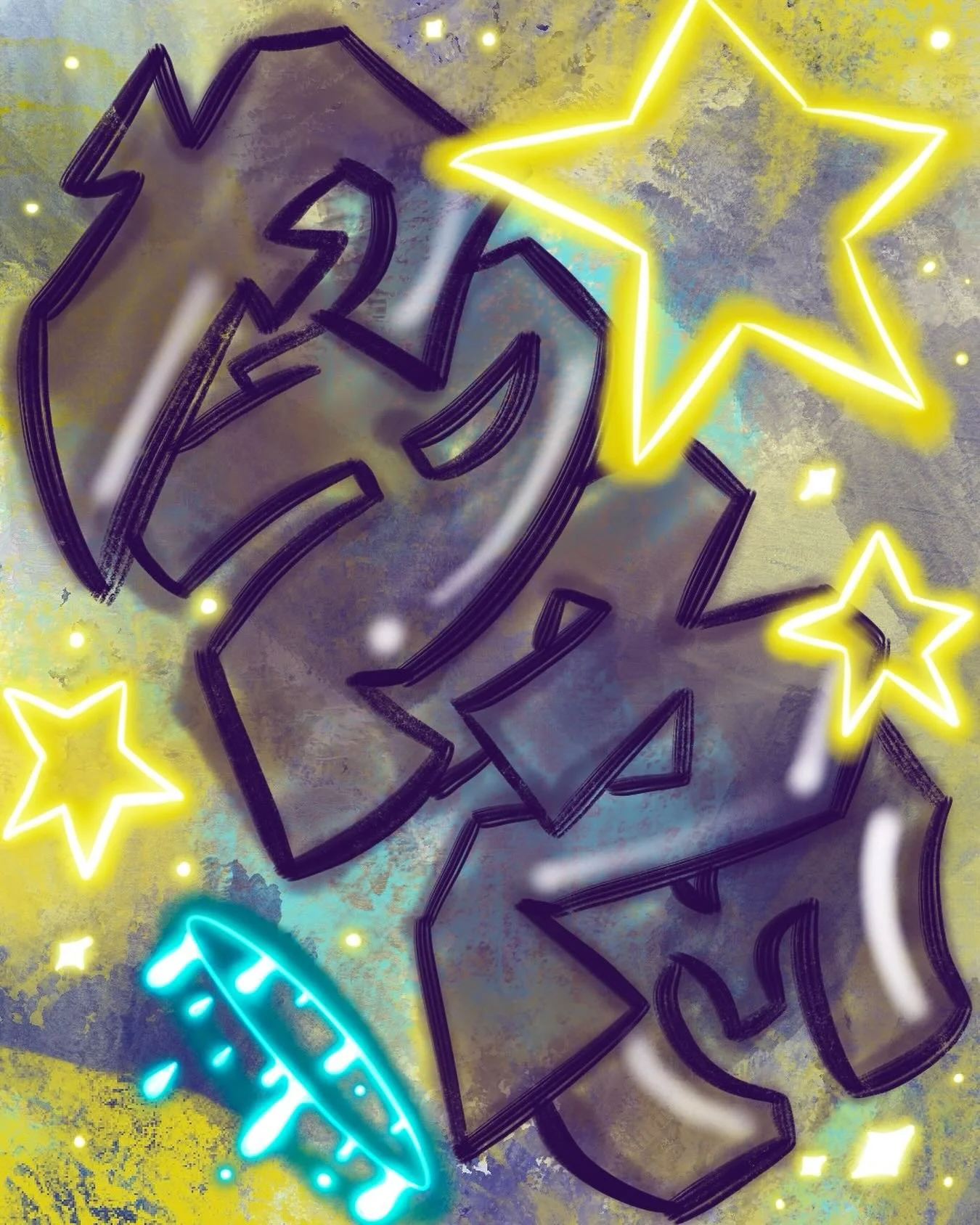 Not a collage, but just my own little graffiti art. I'd love to try with the real thing someday.

#Graffiti #Artist #DigitalArt #Fame #lensoflife #Procreate #Jacksonville #Florida #Art