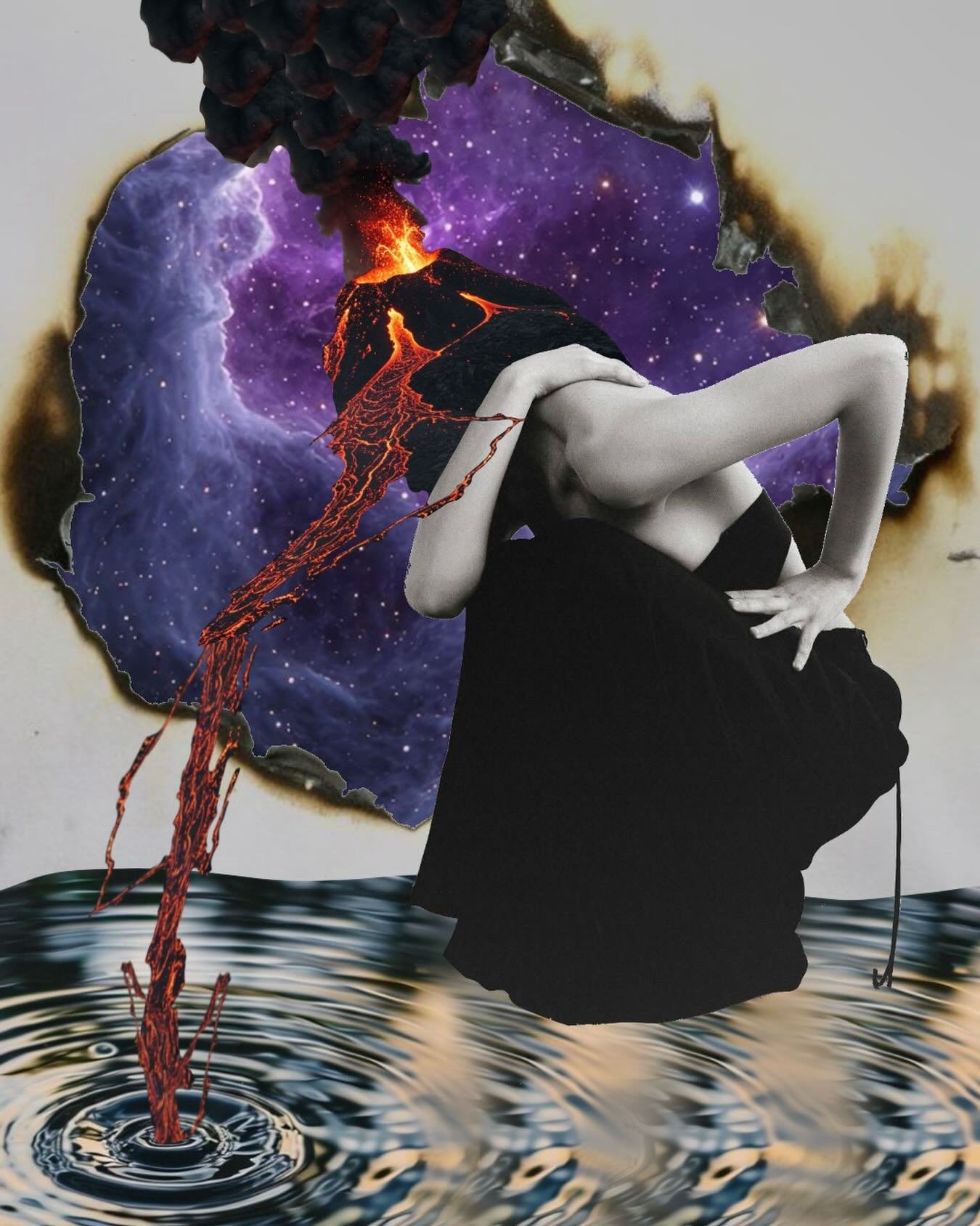 "Ripples"

#DigitalCollage #Art #MotherNature #Eruption #Form #Water #Earth #Life #Connection #Procreate