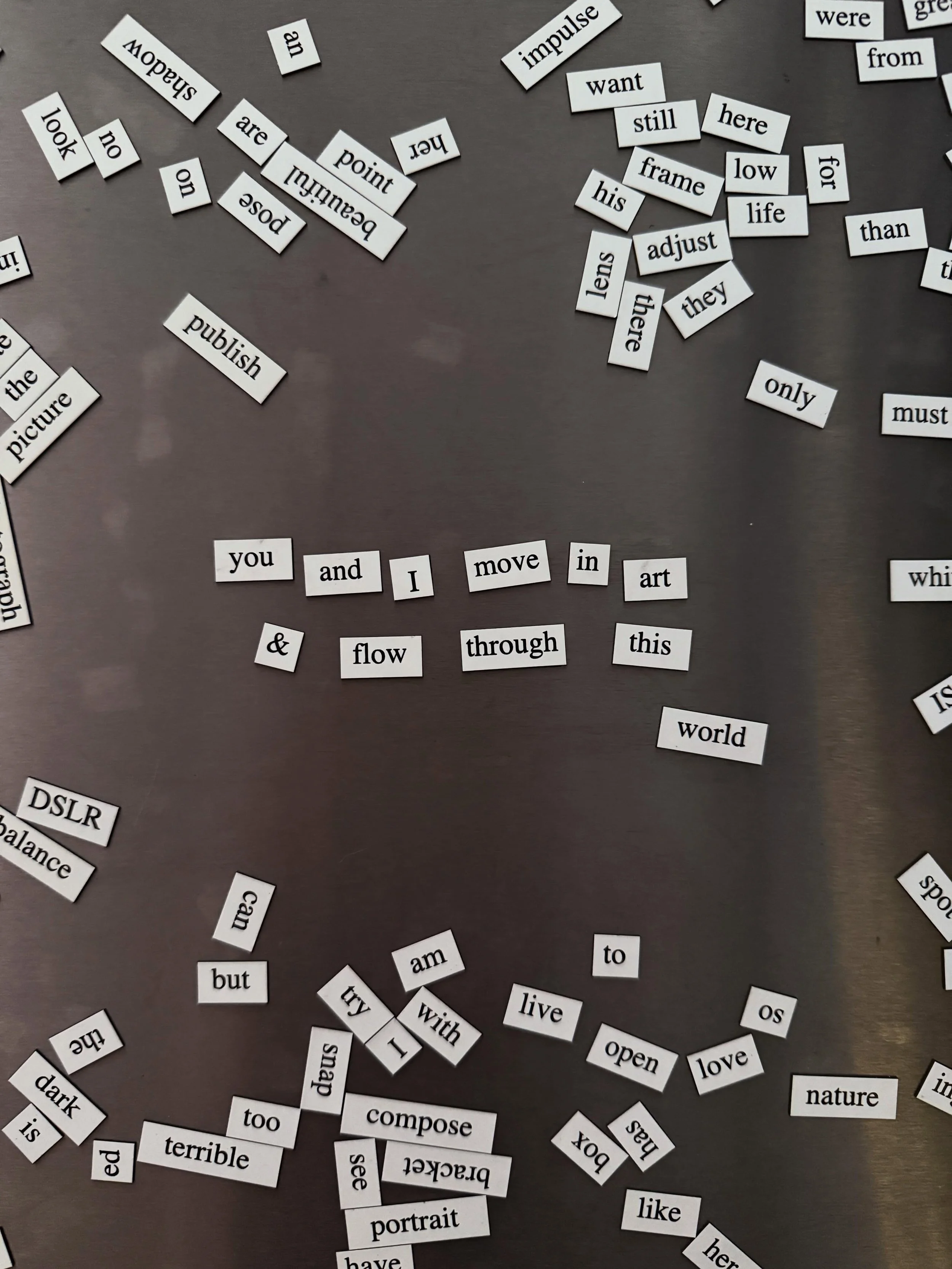 Day 1 of fridge poems - titled "balance"