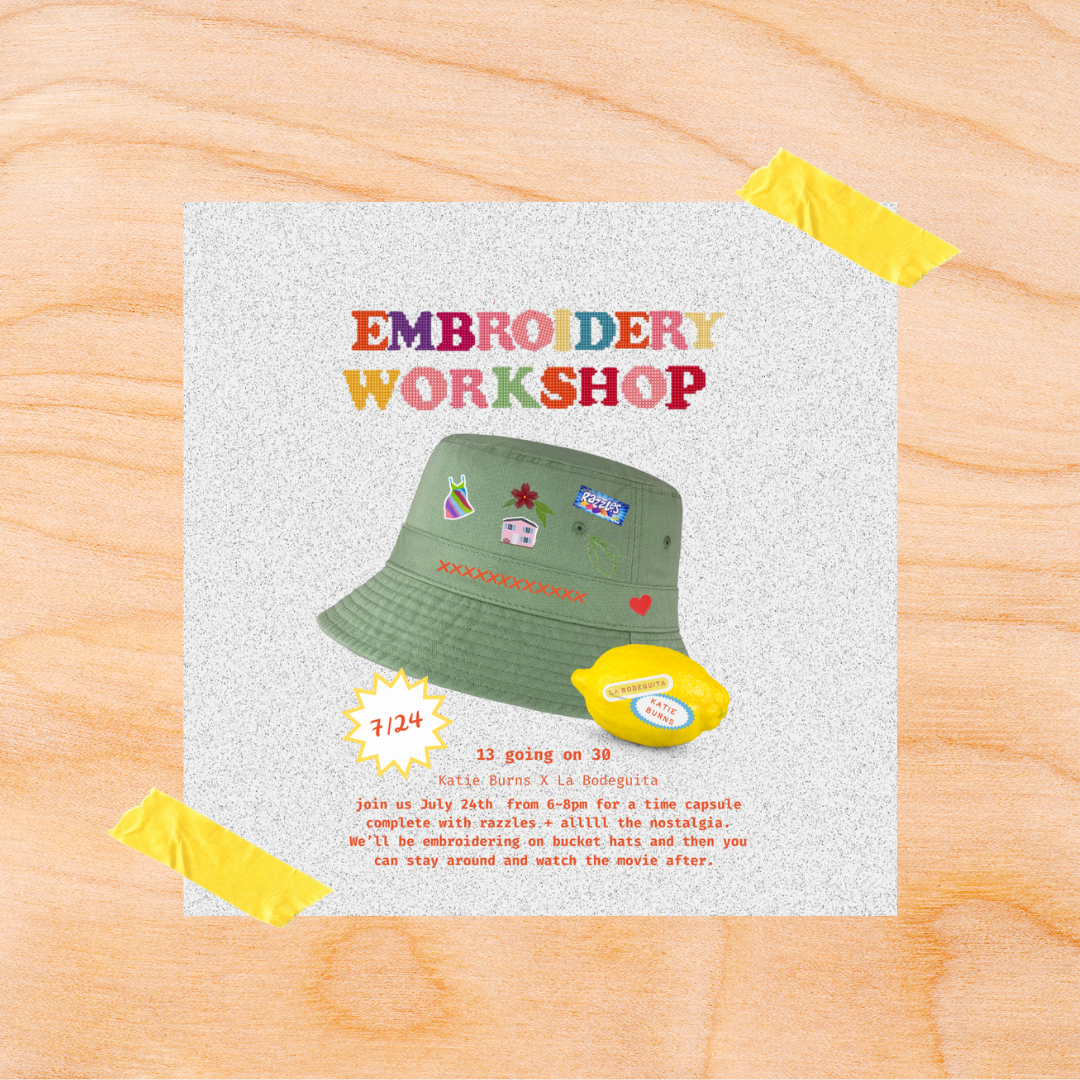 13 going on 30ish? Embroidery Workshop with Katie Burns