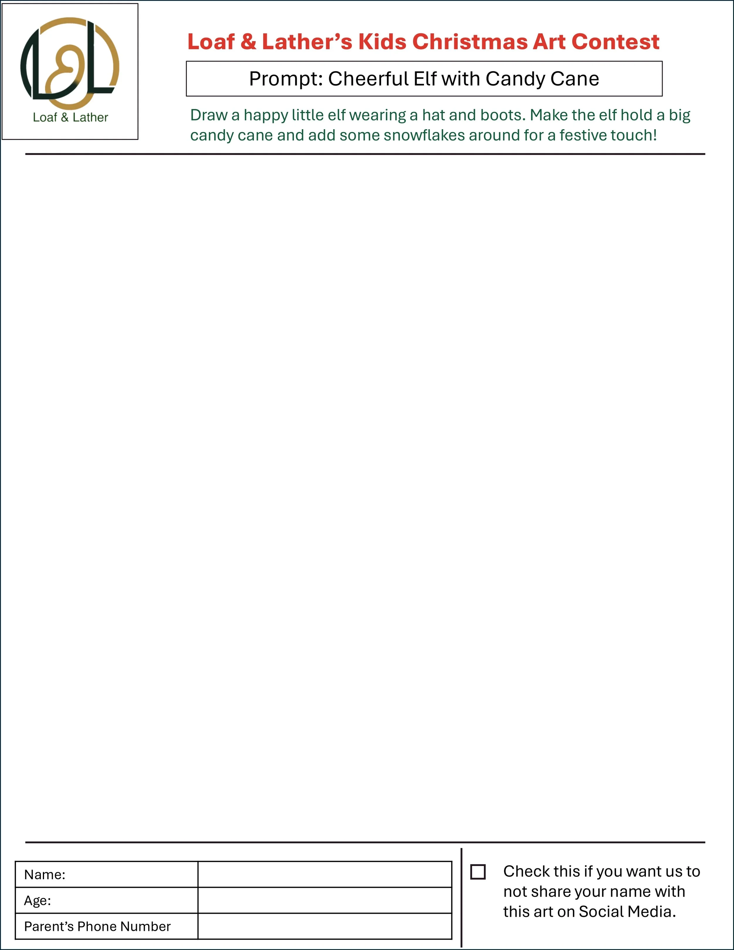 Prompt - Cheerful Elf with Candy Cane