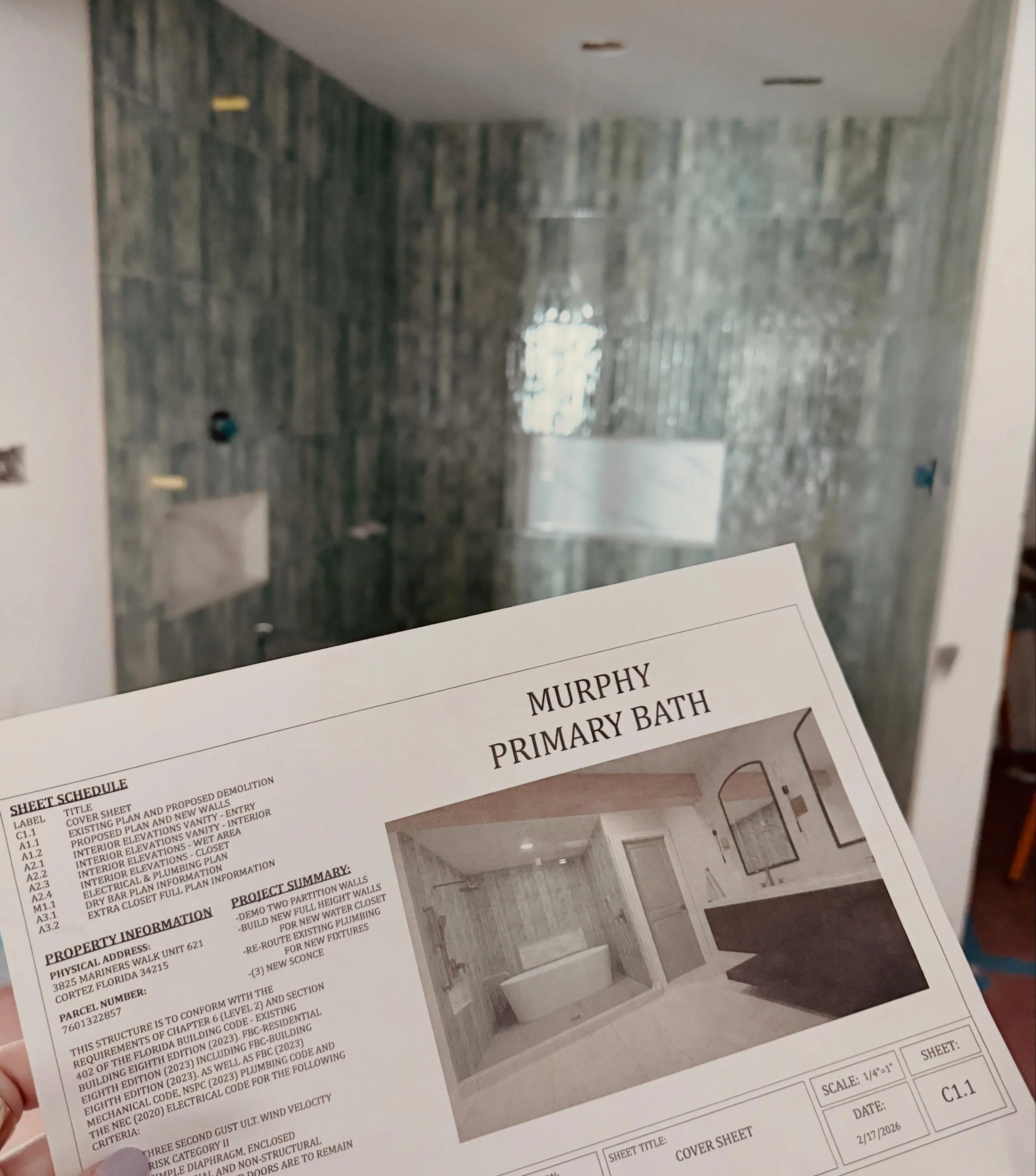 This Cortez condo is well underway and getting sooo close to the finish line! 

Our team was brought in to reimagine the Primary Bathroom &amp; Closet.  New layout, new cabinetry, new finishes, new fixtures, all the things we love getting our hands o