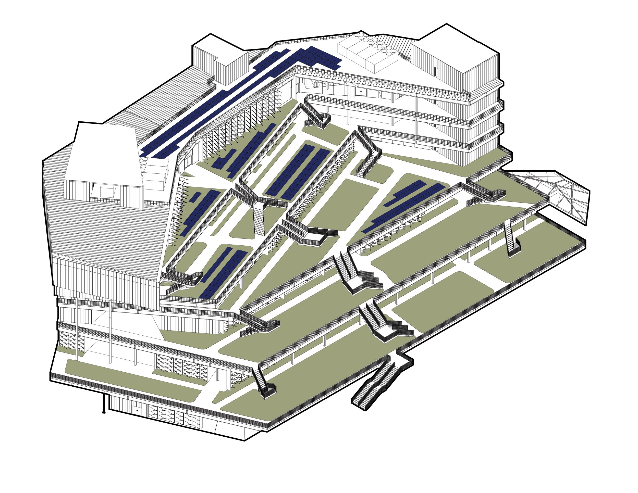 Exterior Sustainability Features (roof gardens + 237 photovoltaic panels)