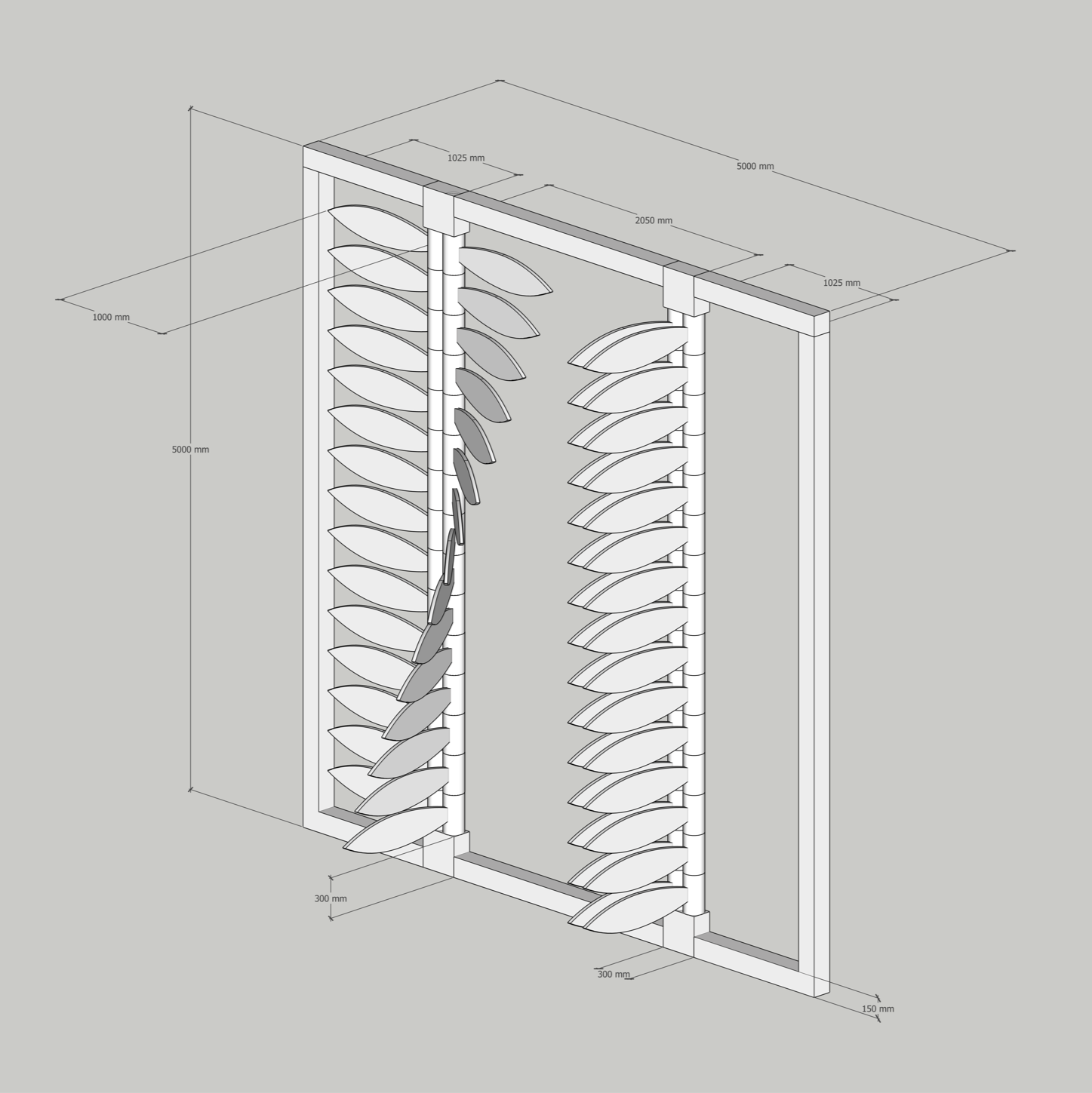 Prototype 2 (oblong mimosa-inspired panels)
