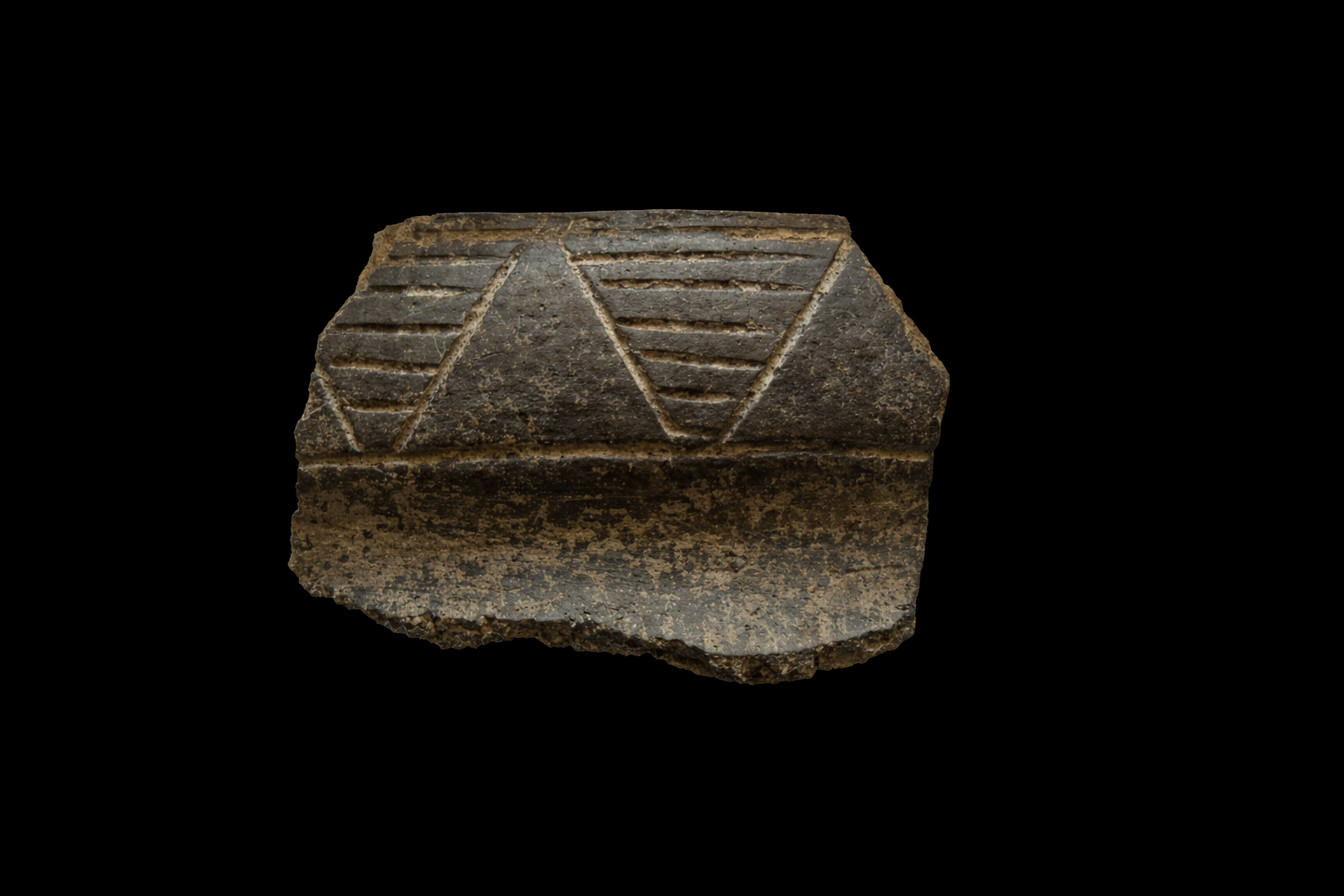 Pottery Sherd (Shoulder) with Incicsed Triangle Design ca. AD 1000–1200