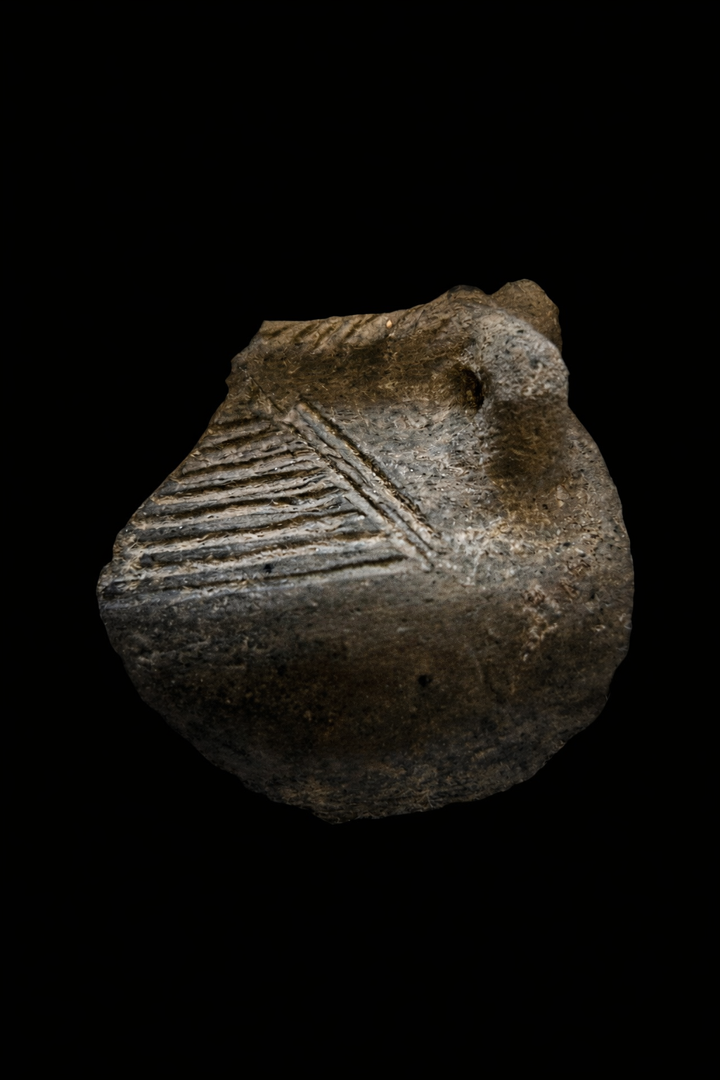 Miniature Pot Fragment with Handle
ca. AD 1000-1200