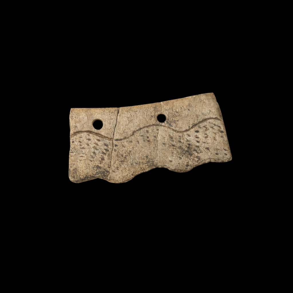 Bone Gorget, likely showing an engraved animal
ca. 1000-1200