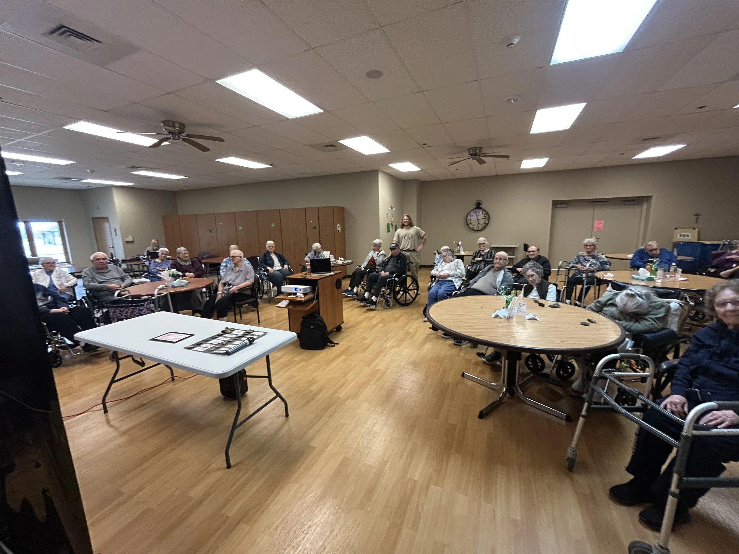 Executive Director Christian New Giving a Presentation at Avera Brady Nursing Home, March 2026