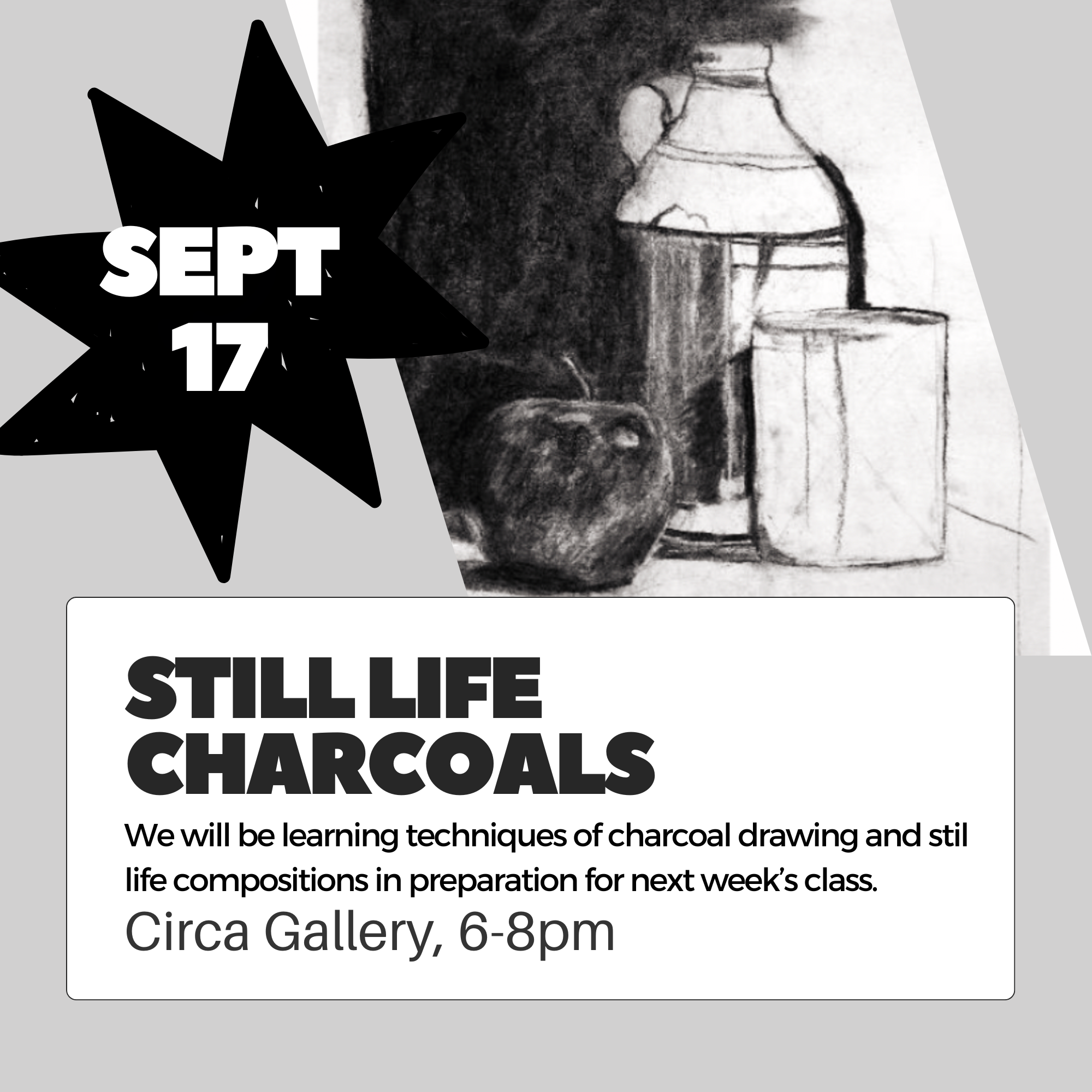 Wednesday Workshop: Still Life Charcoals