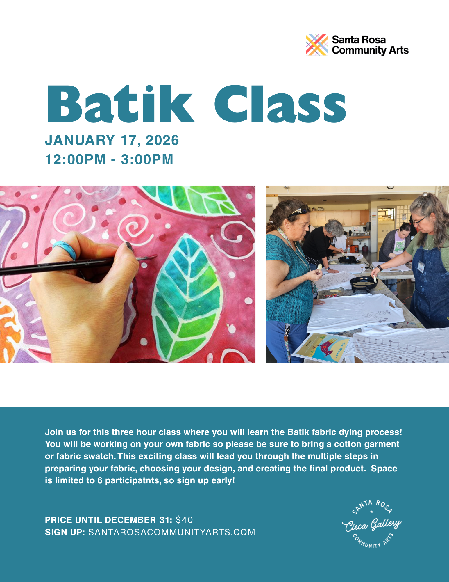Batik Class: DIY Fabric Dying
