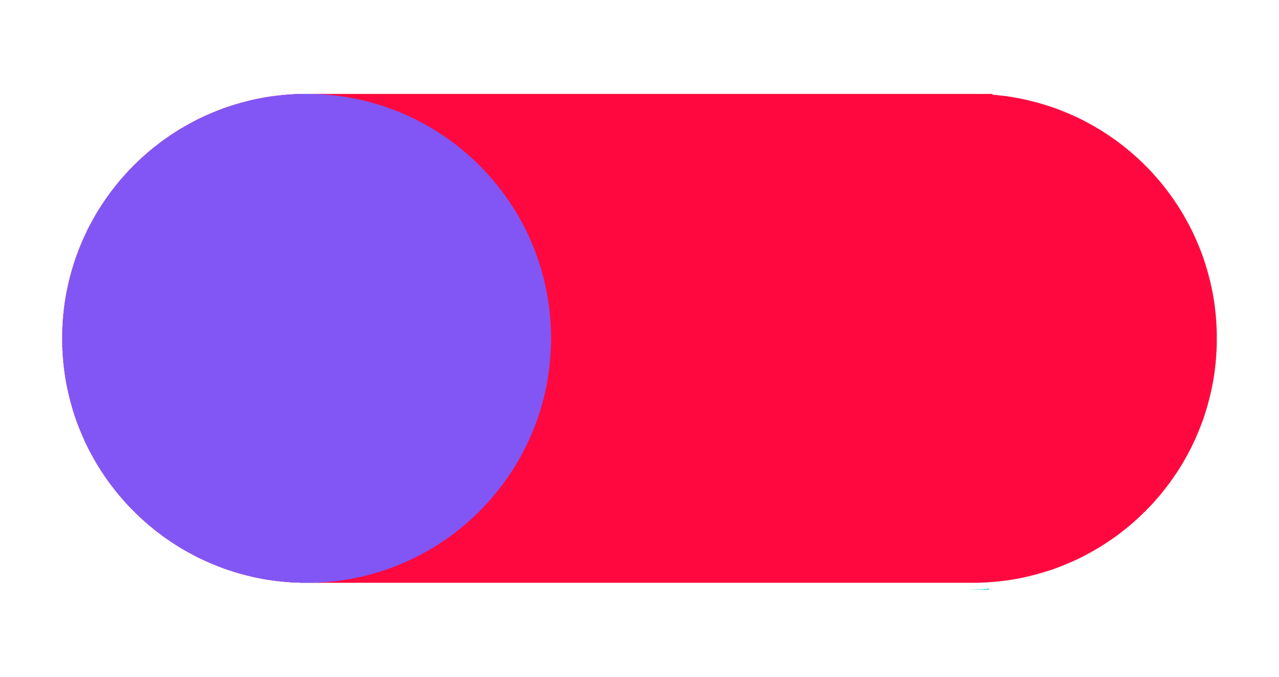 An infographic diagram combining a purple circle and a red rounded rectangle, connected to illustrate a concept or process